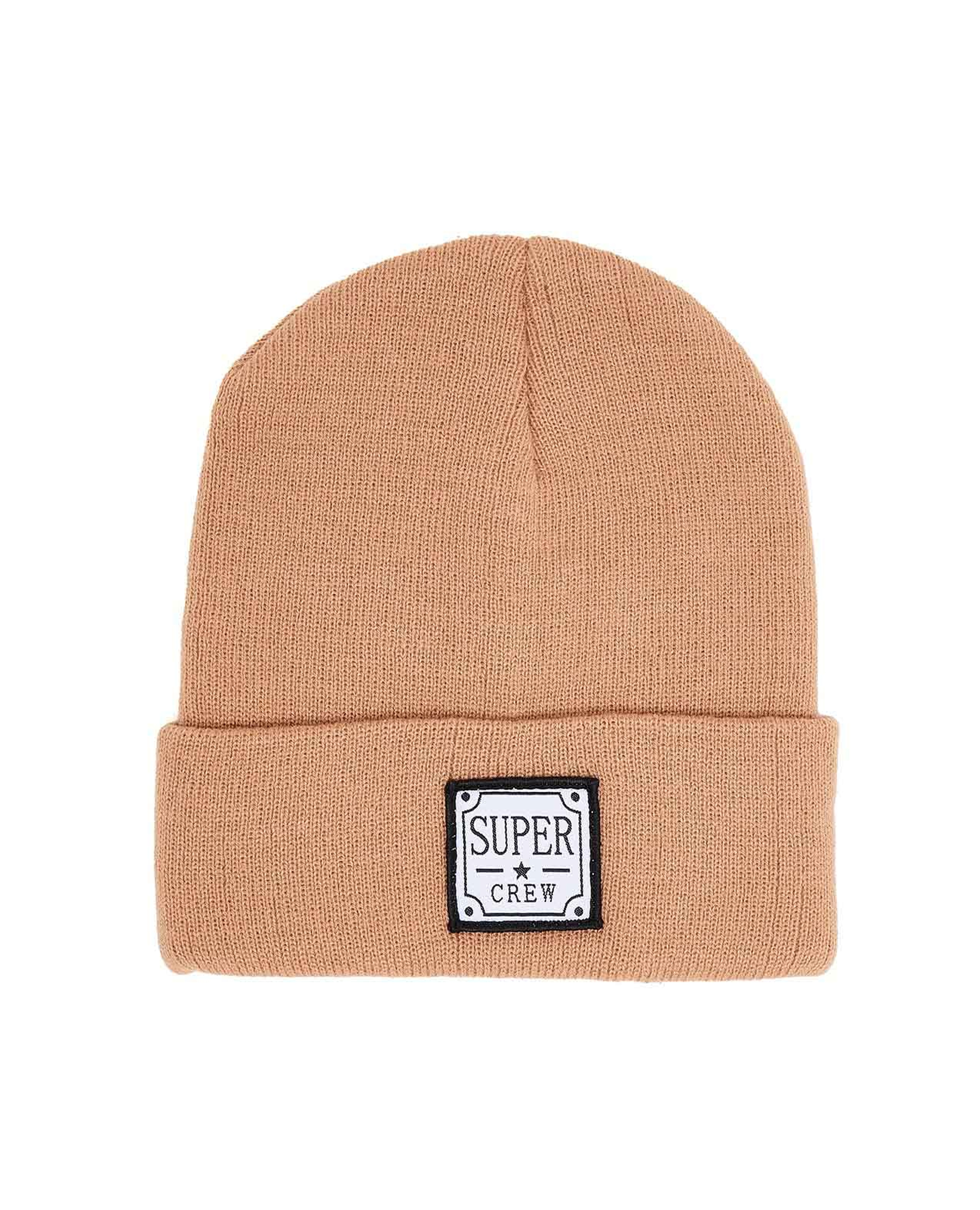 Badge Detail Knitted Beanie