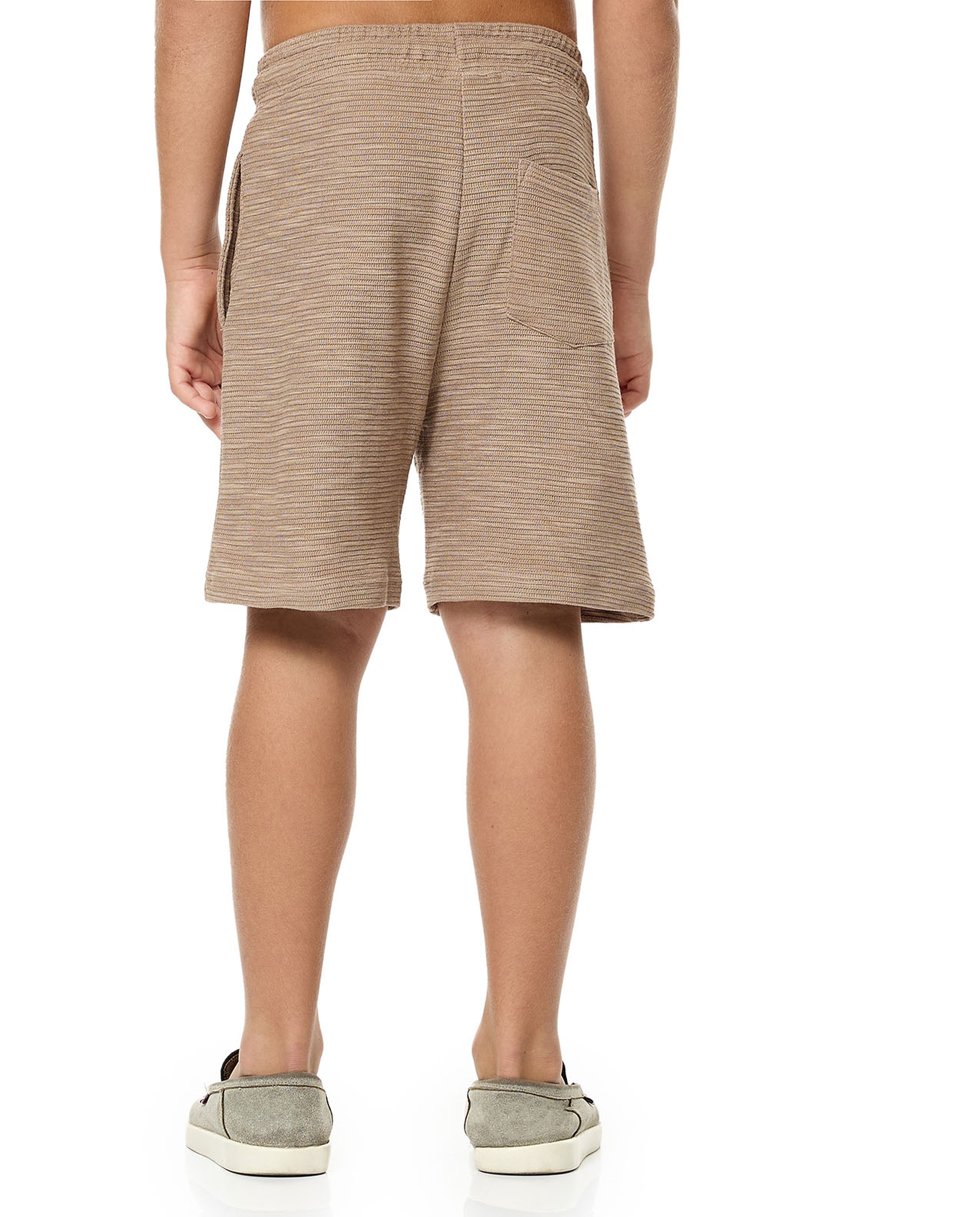 Textured Shorts with Drawstring Waist