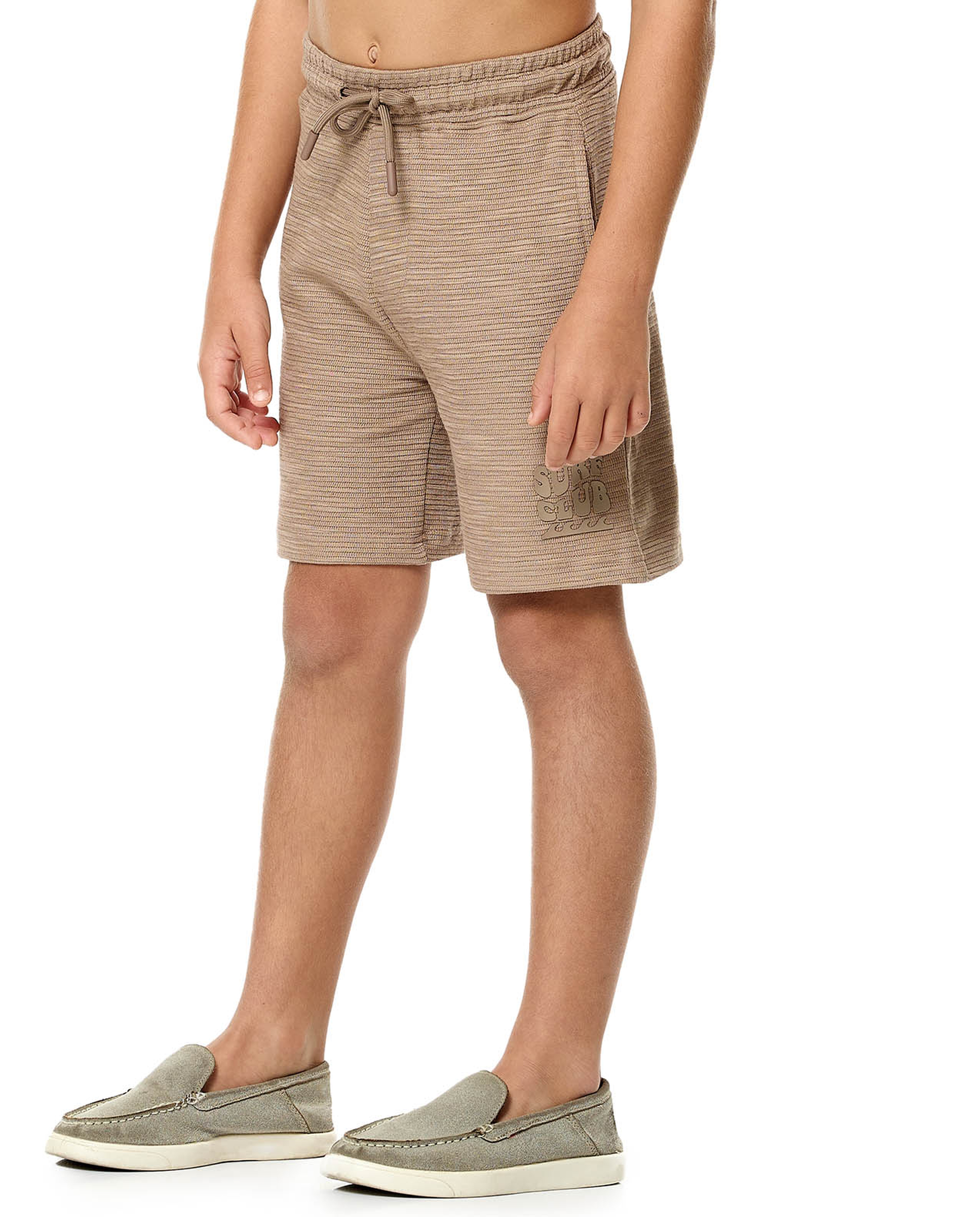 Textured Shorts with Drawstring Waist