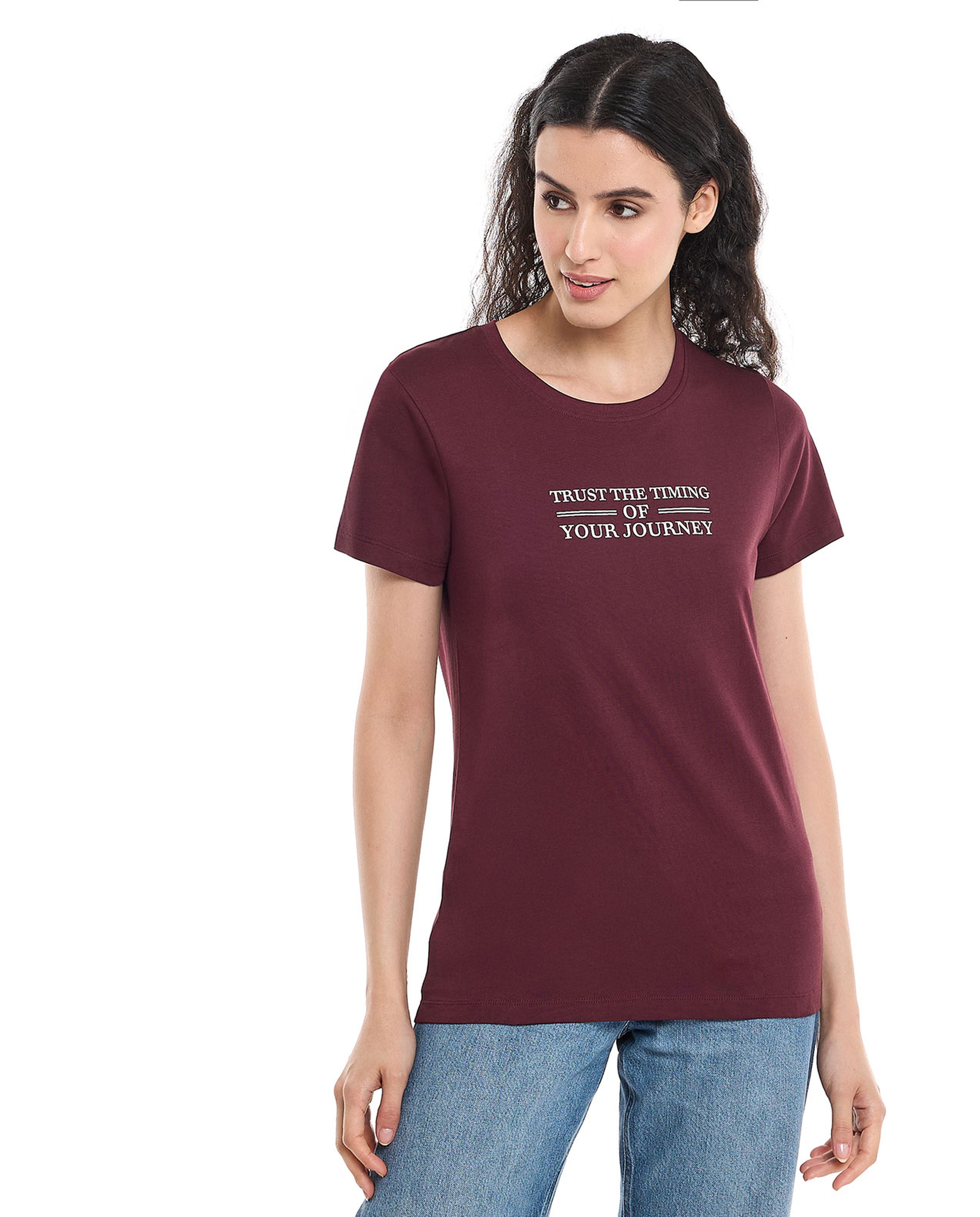 Printed T-Shirt with Crew Neck and Short Sleeves