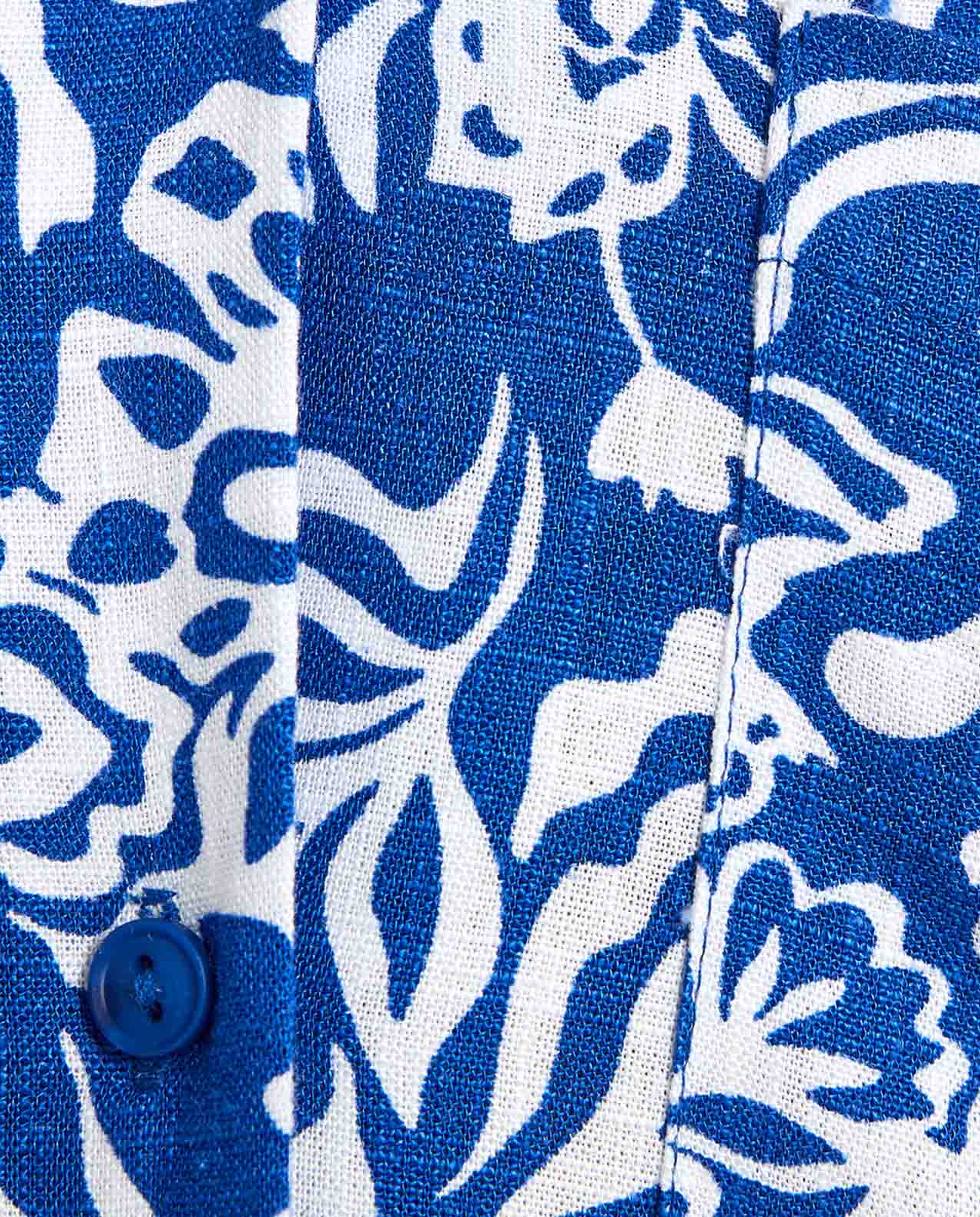 Patterned Shirt with Lapel Collar and Short Sleeves