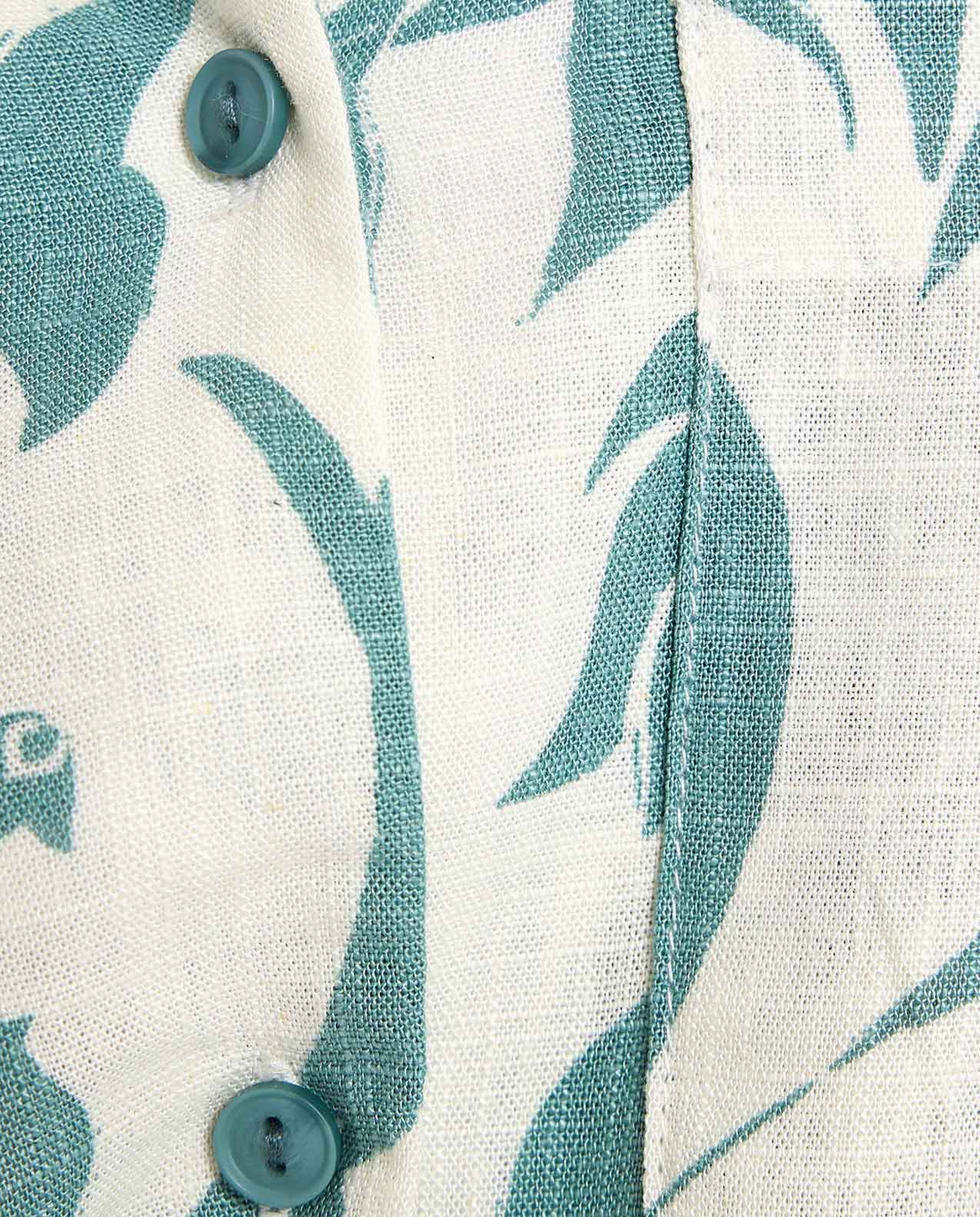 Patterned Shirt with Lapel Collar and Short Sleeves