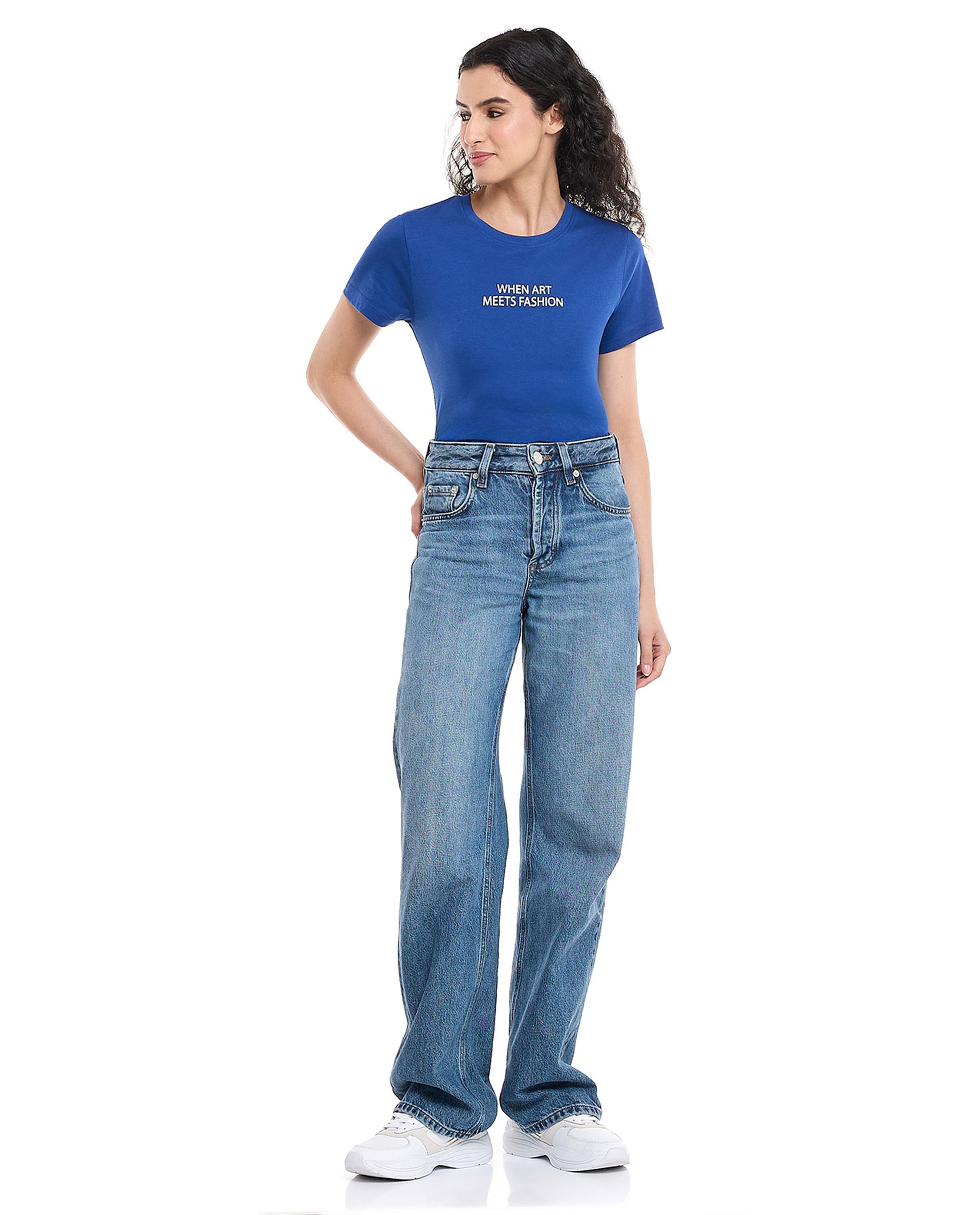 Printed T-Shirt with Crew Neck and Short Sleeves