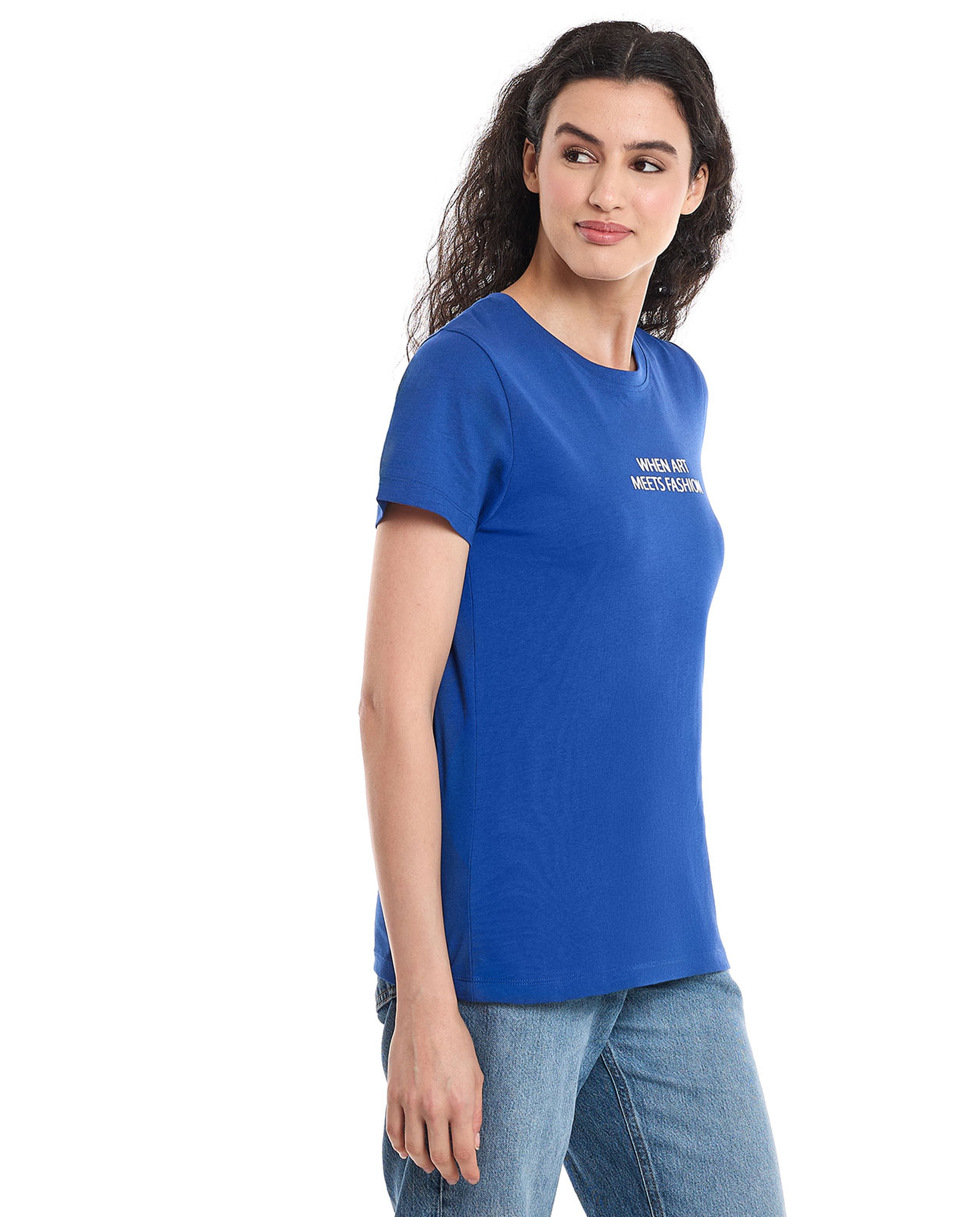 Printed T-Shirt with Crew Neck and Short Sleeves