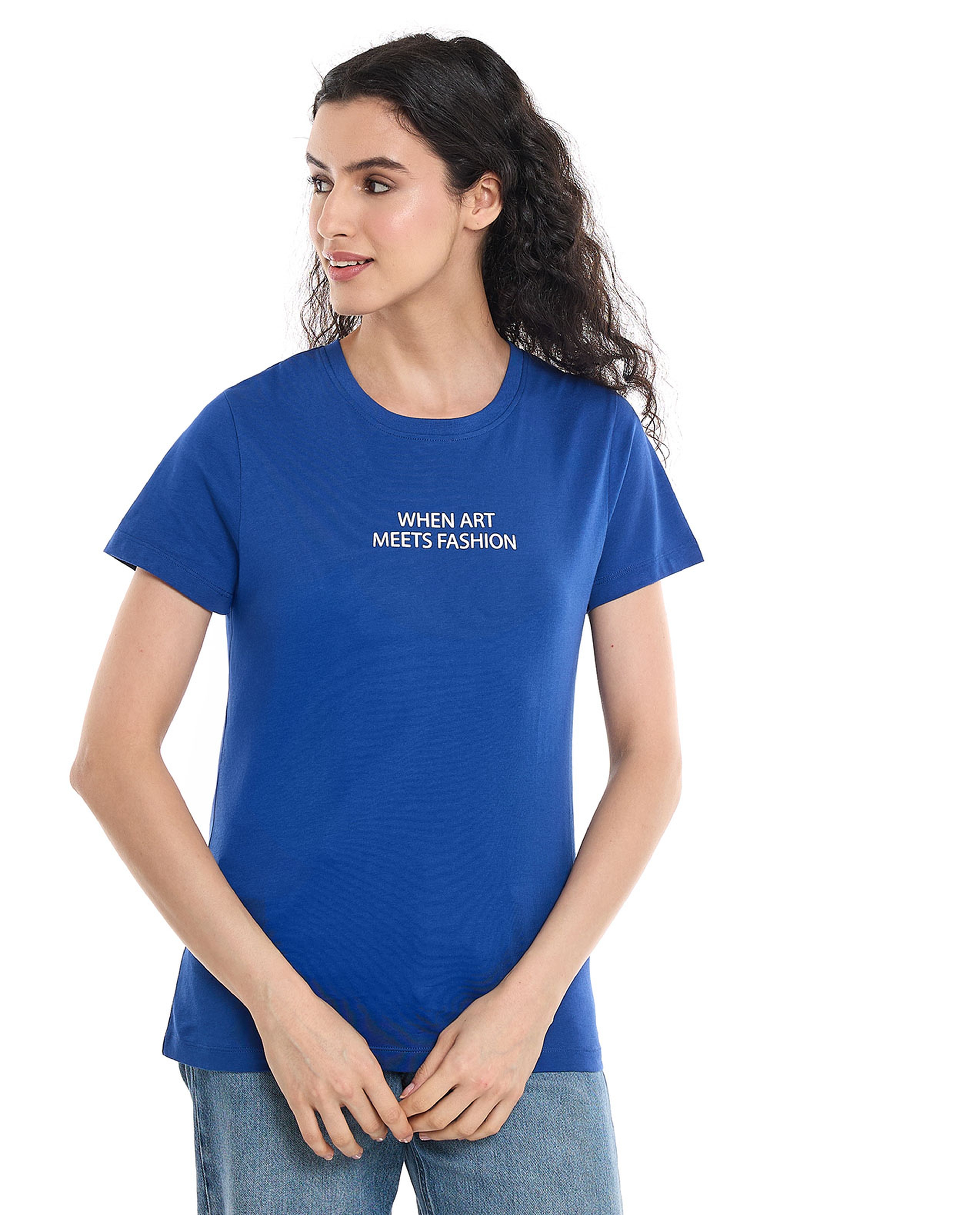 Printed T-Shirt with Crew Neck and Short Sleeves