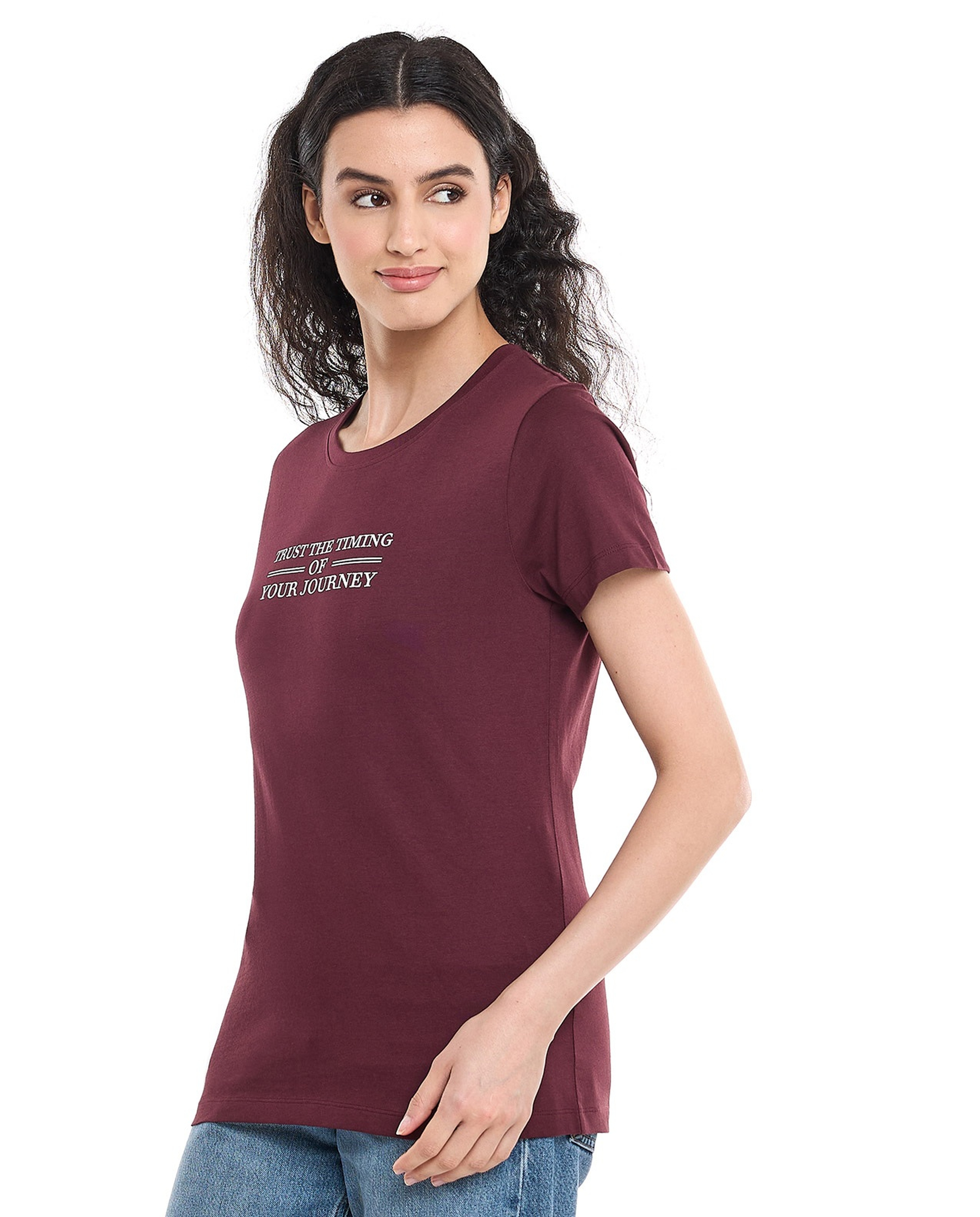 Printed T-Shirt with Crew Neck and Short Sleeves