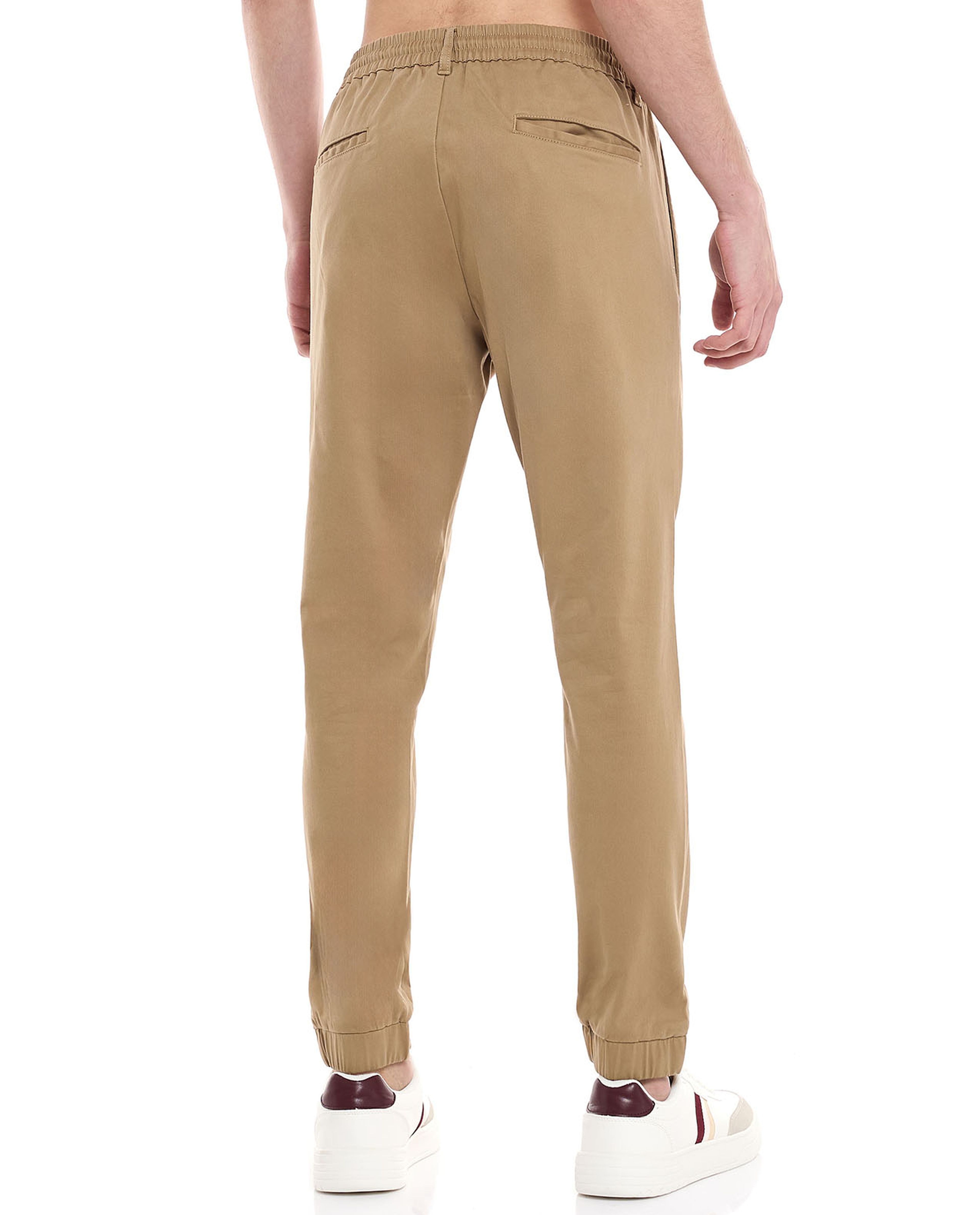 Solid Jogger Pants with Drawstring Waist