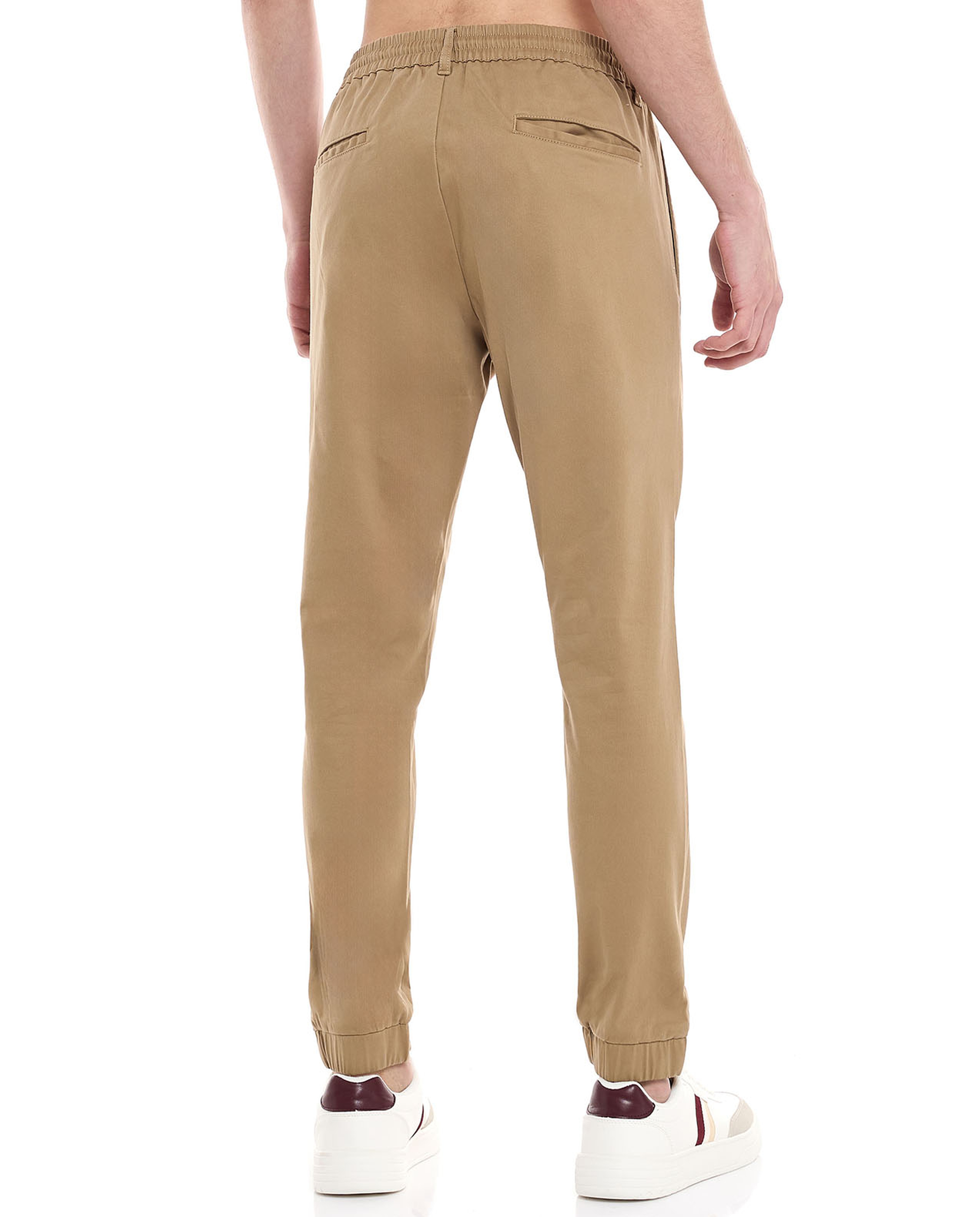 Solid Jogger Pants with Drawstring Waist