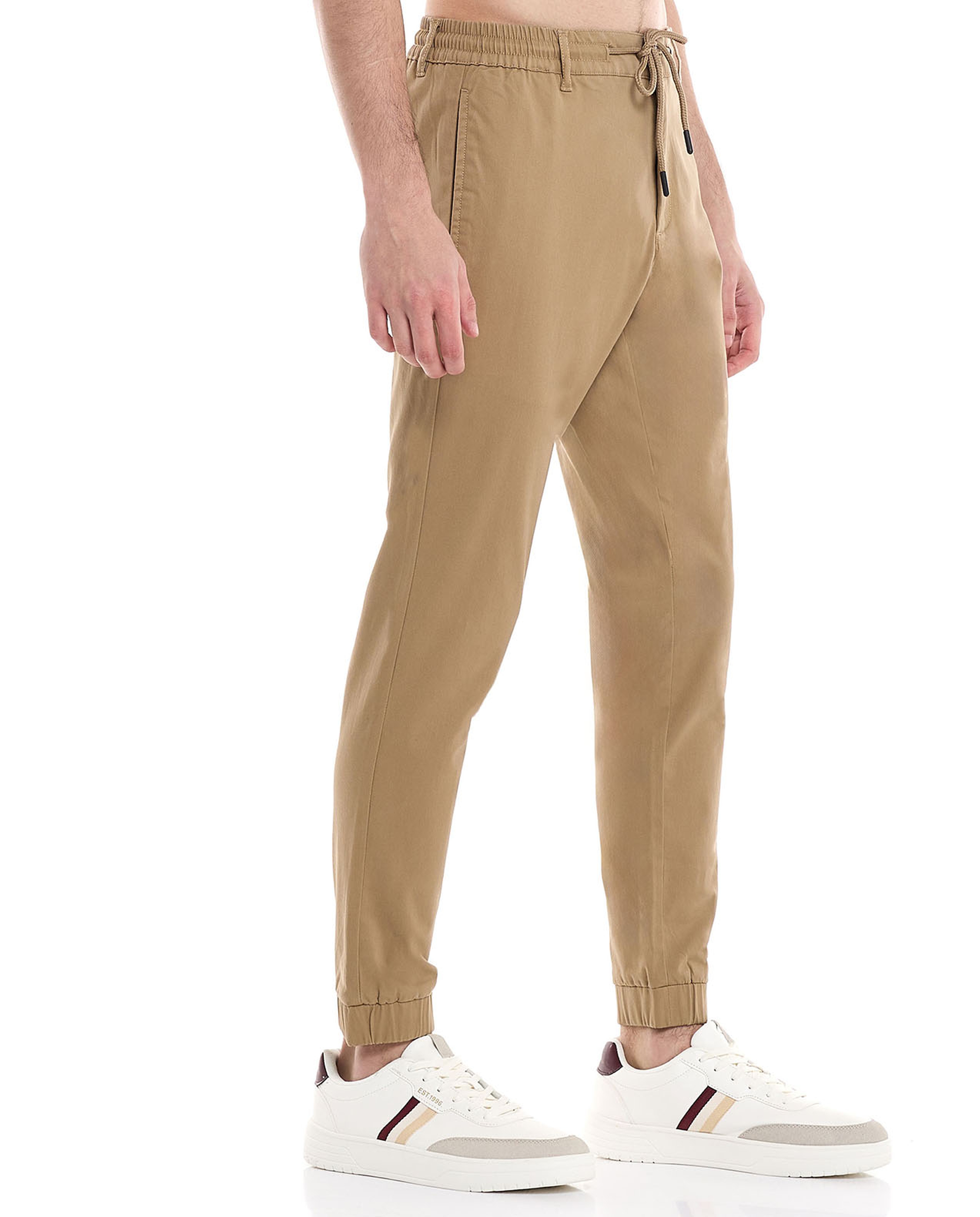 Solid Jogger Pants with Drawstring Waist