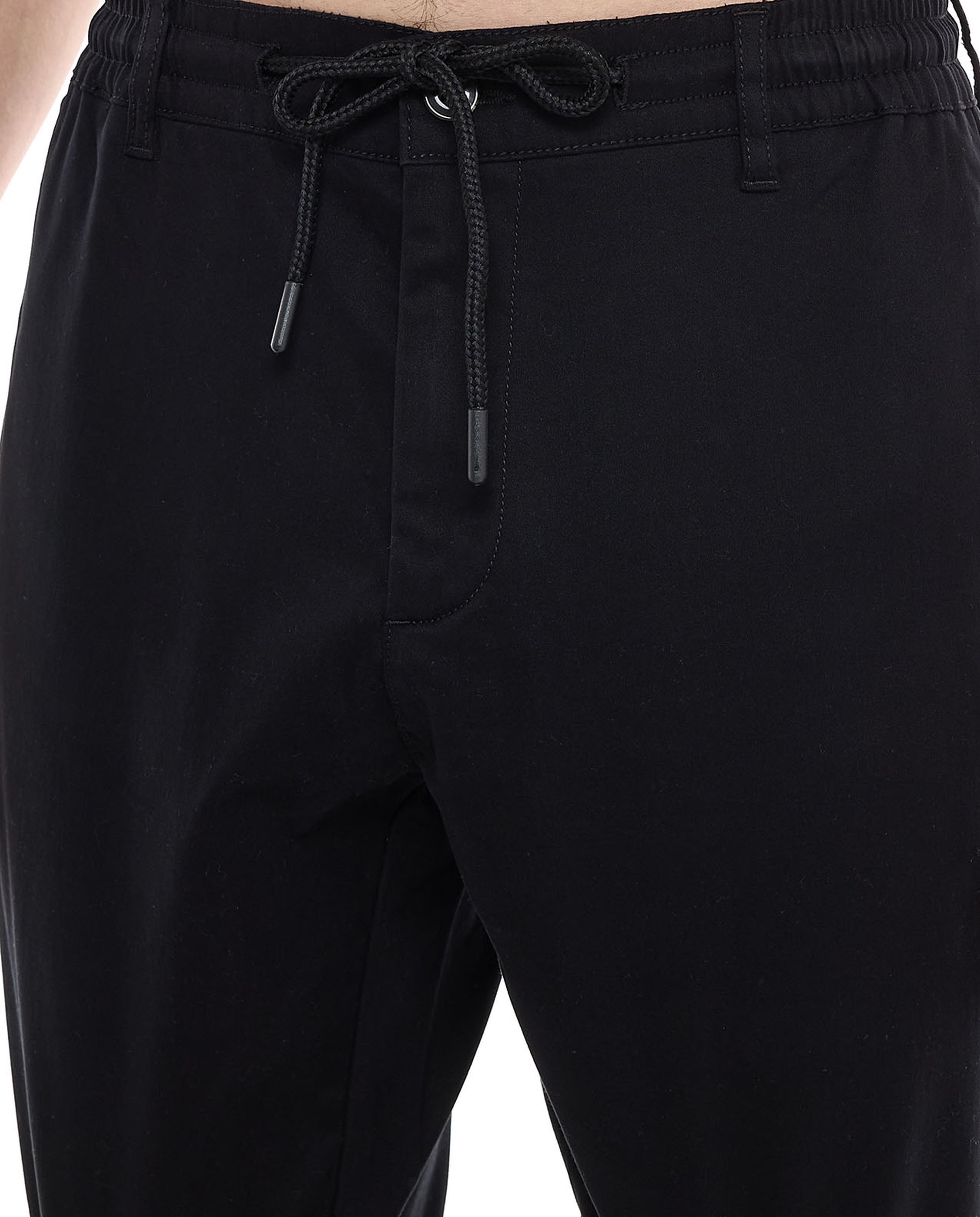 Solid Jogger Pants with Drawstring Waist
