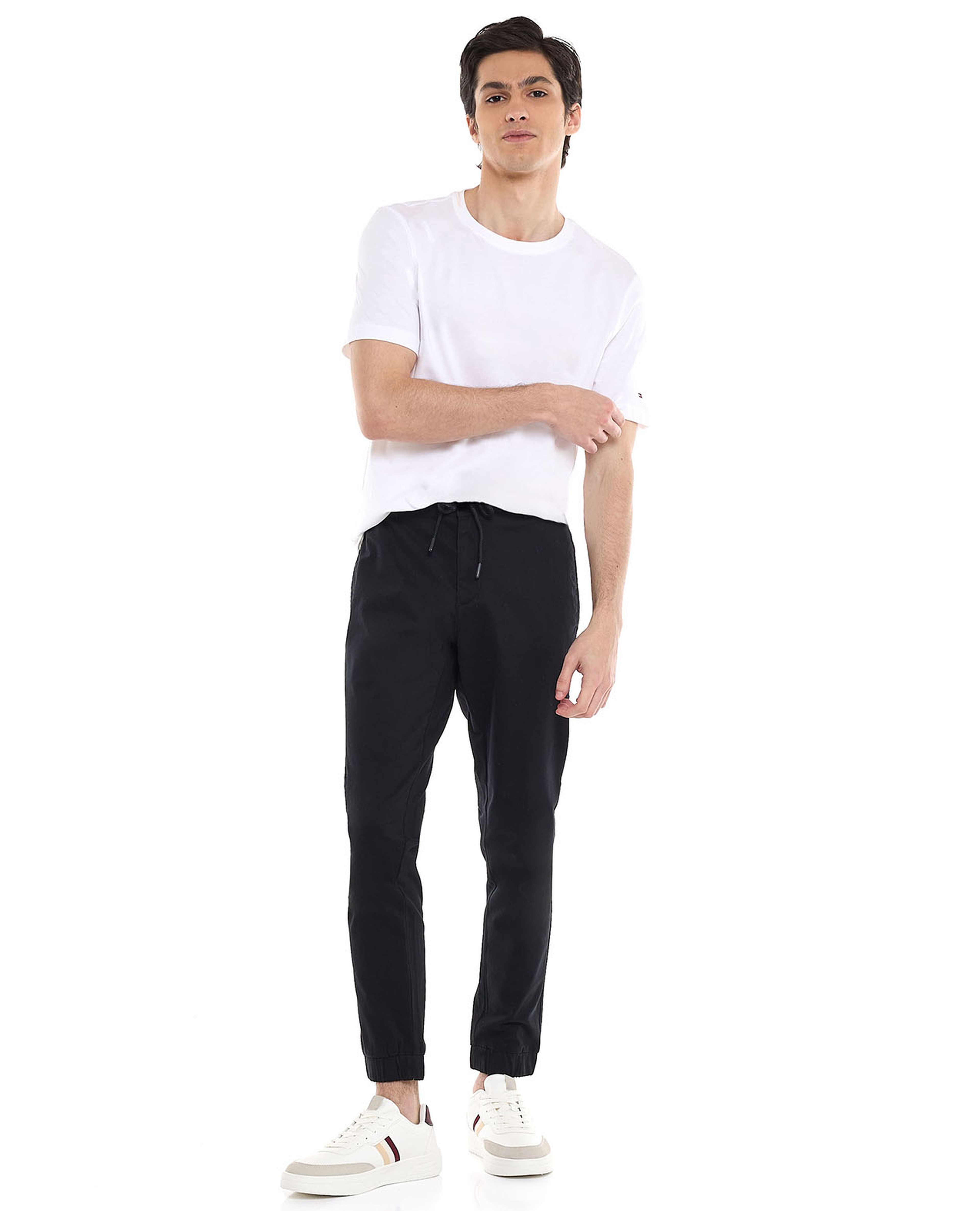 Solid Jogger Pants with Drawstring Waist