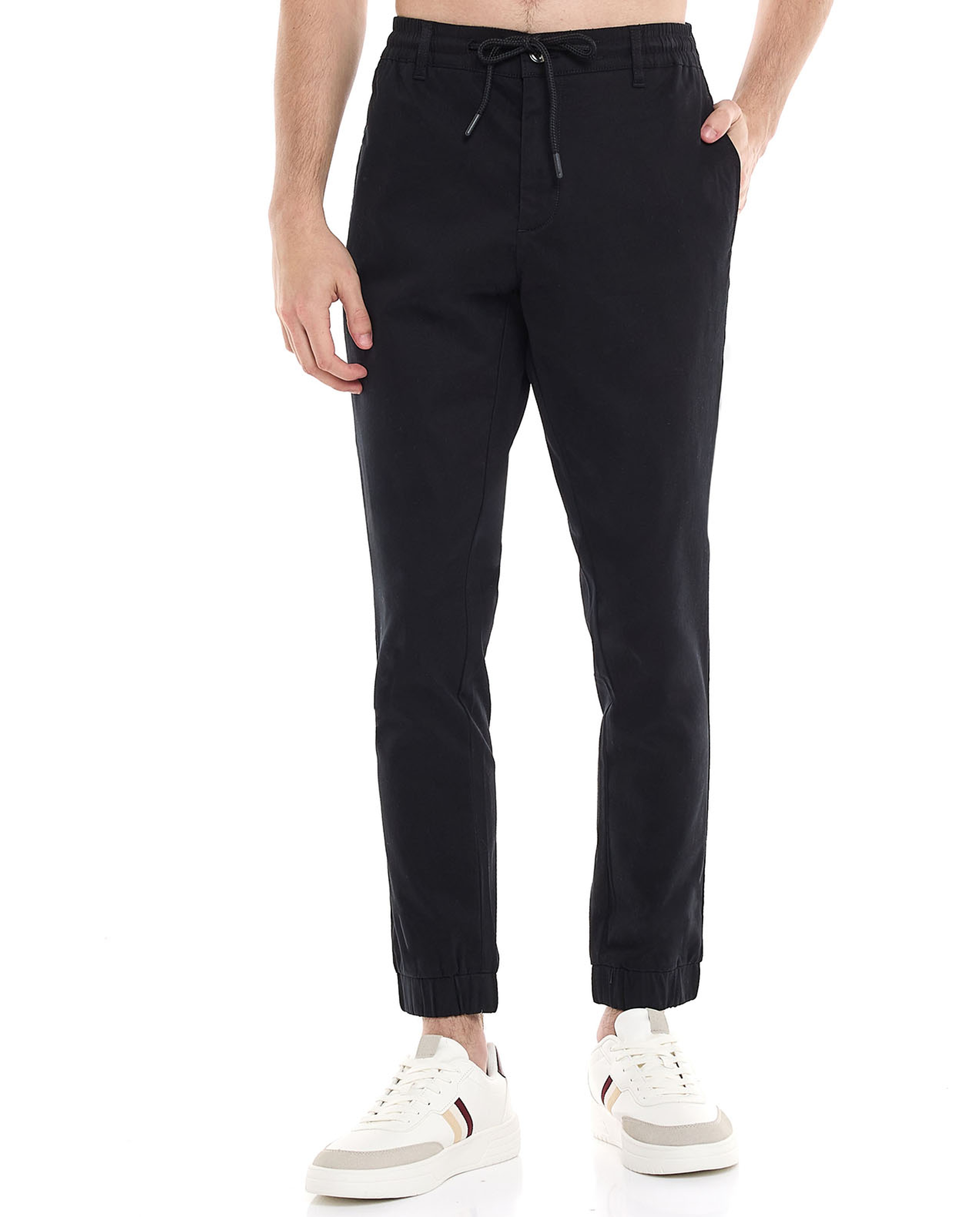 Solid Jogger Pants with Drawstring Waist