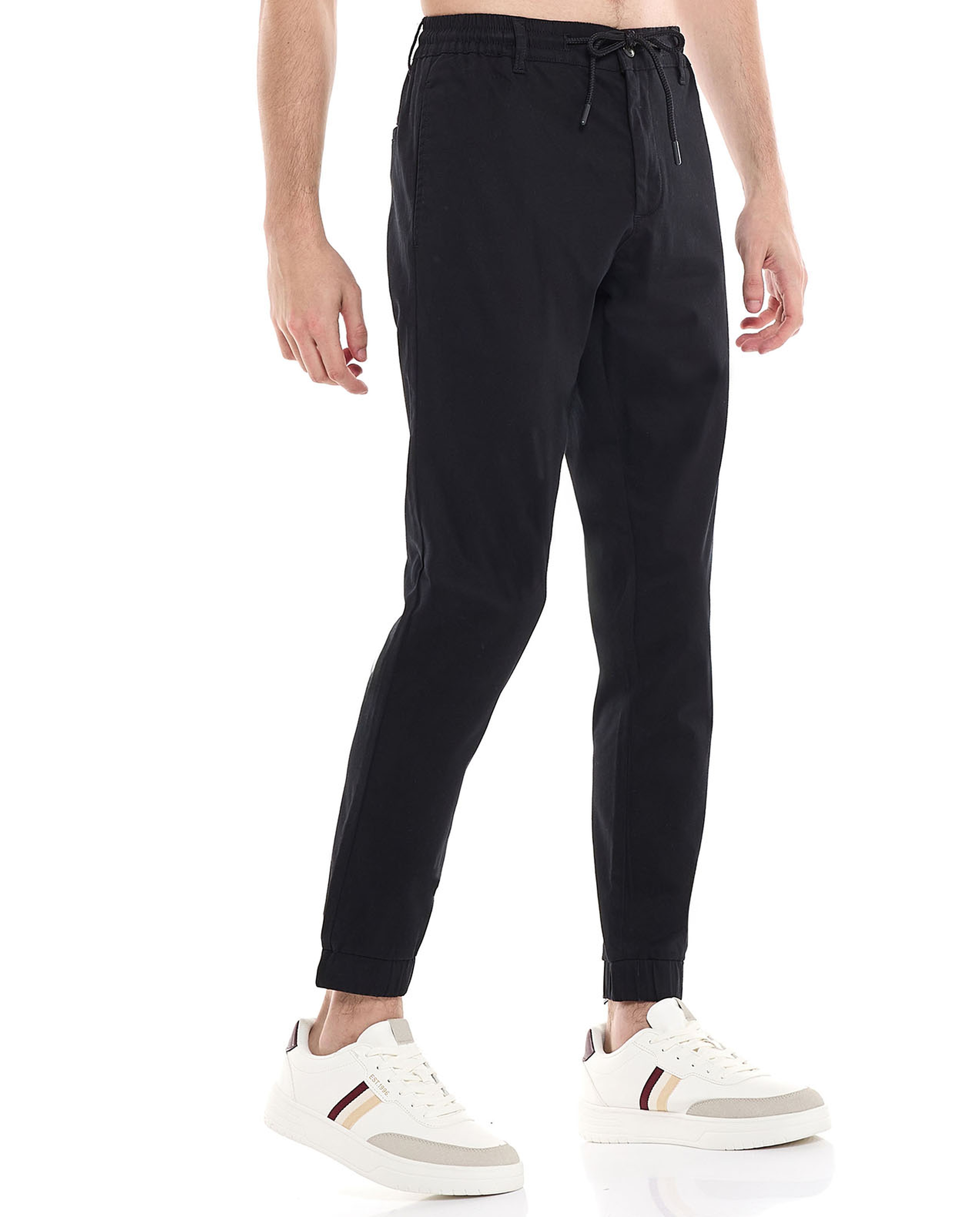 Solid Jogger Pants with Drawstring Waist