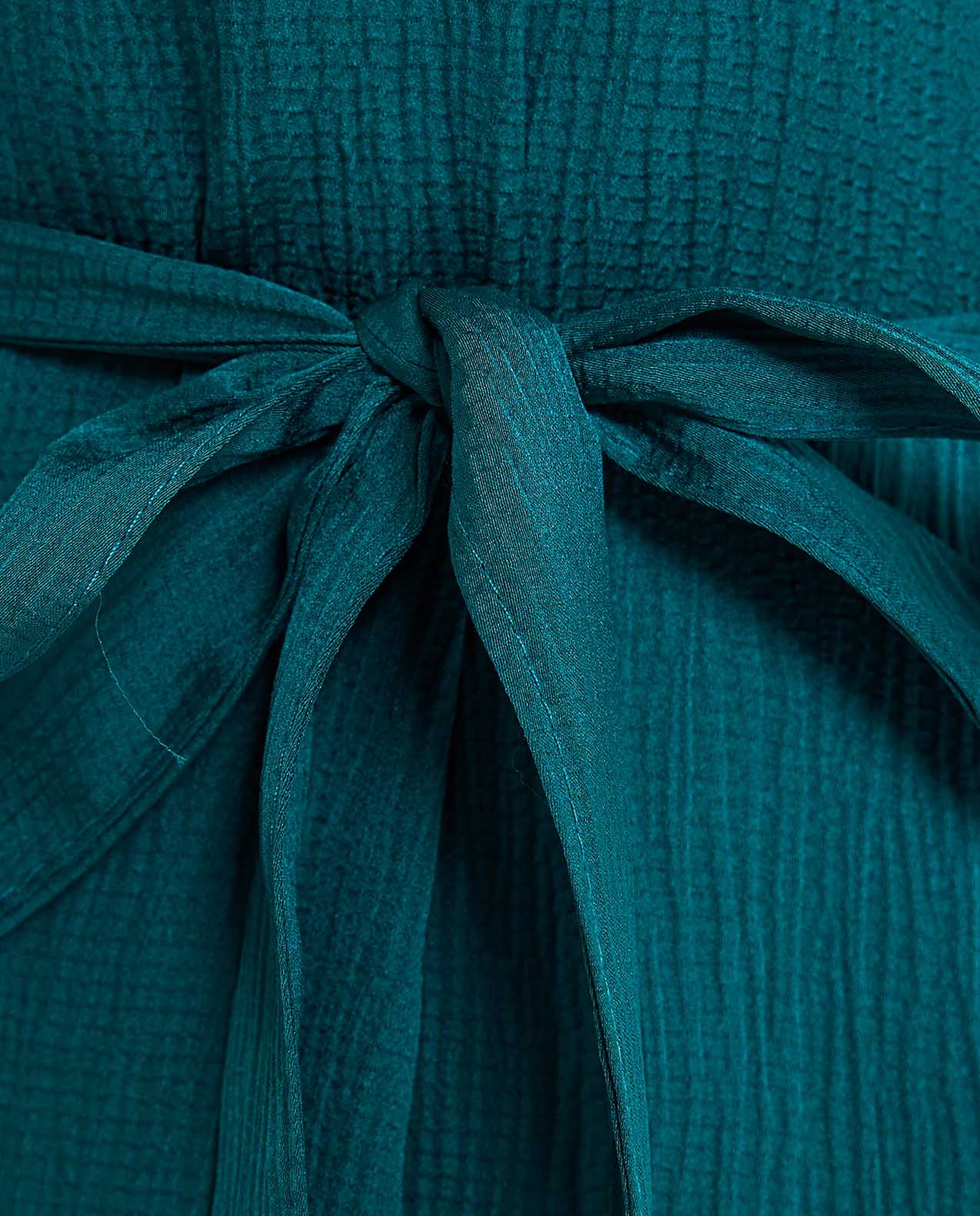 Solid Midi Dress with V-Neck and Kimono Sleeves