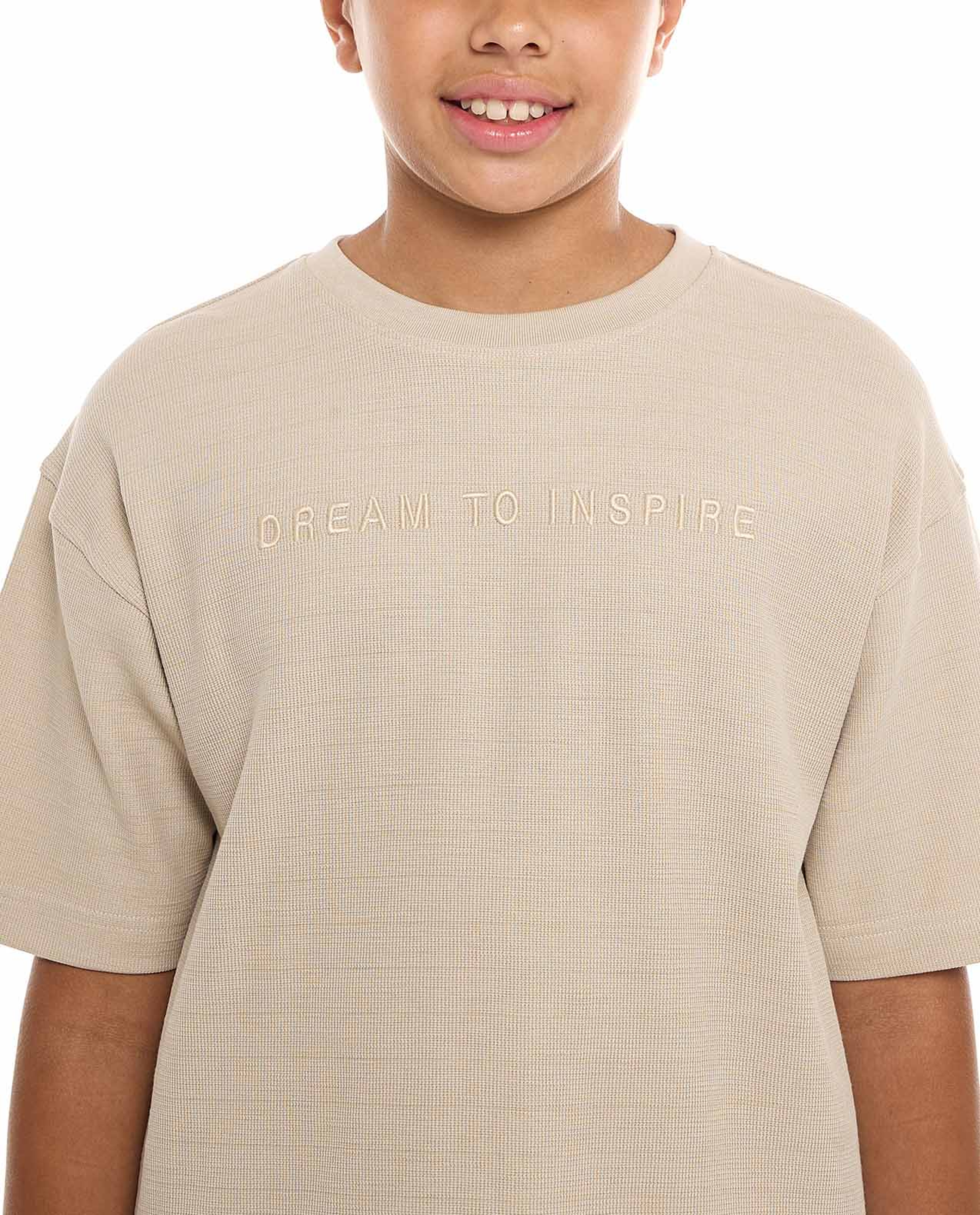 Embroidered T-Shirt with Crew Neck and Short Sleeves