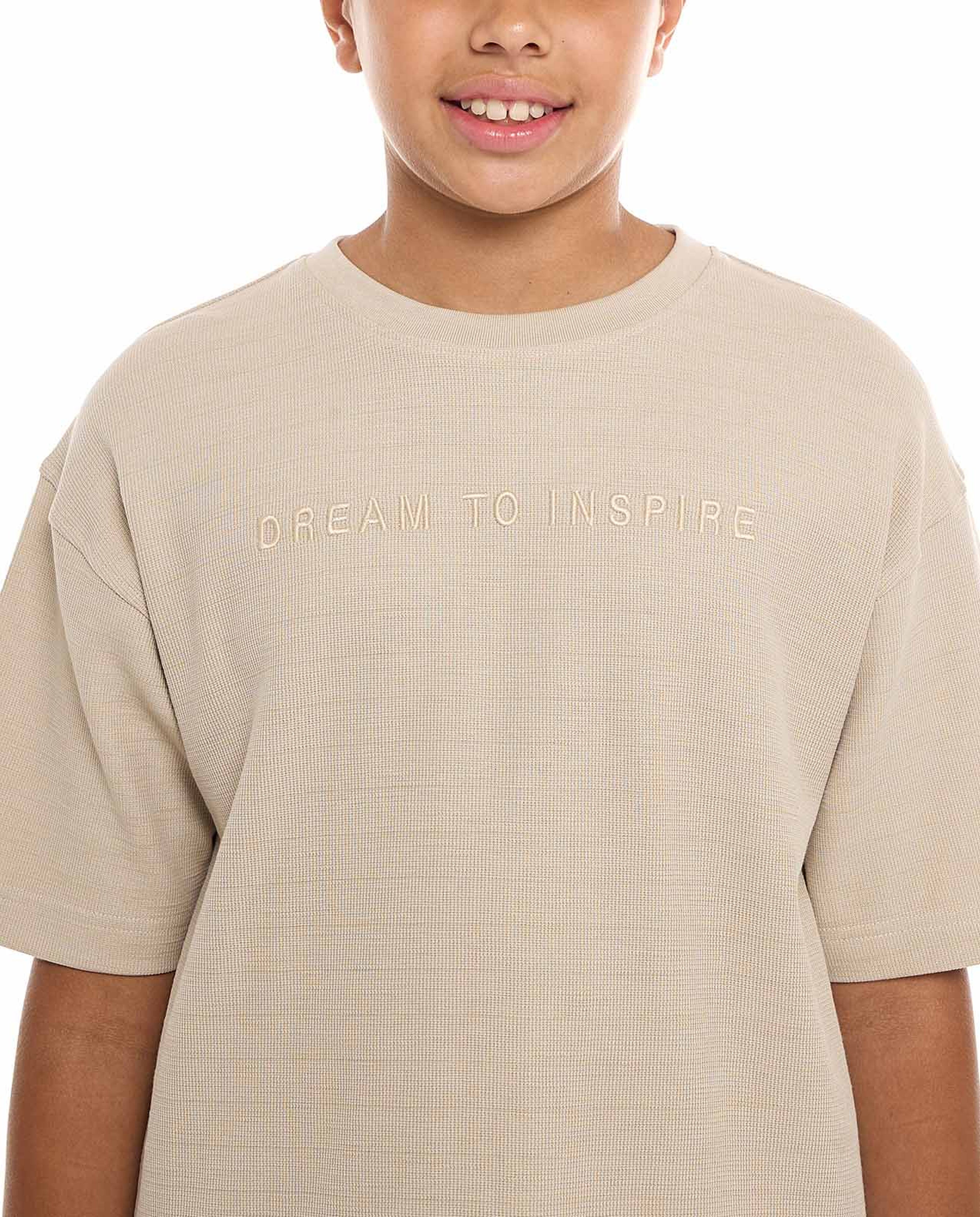 Embroidered T-Shirt with Crew Neck and Short Sleeves