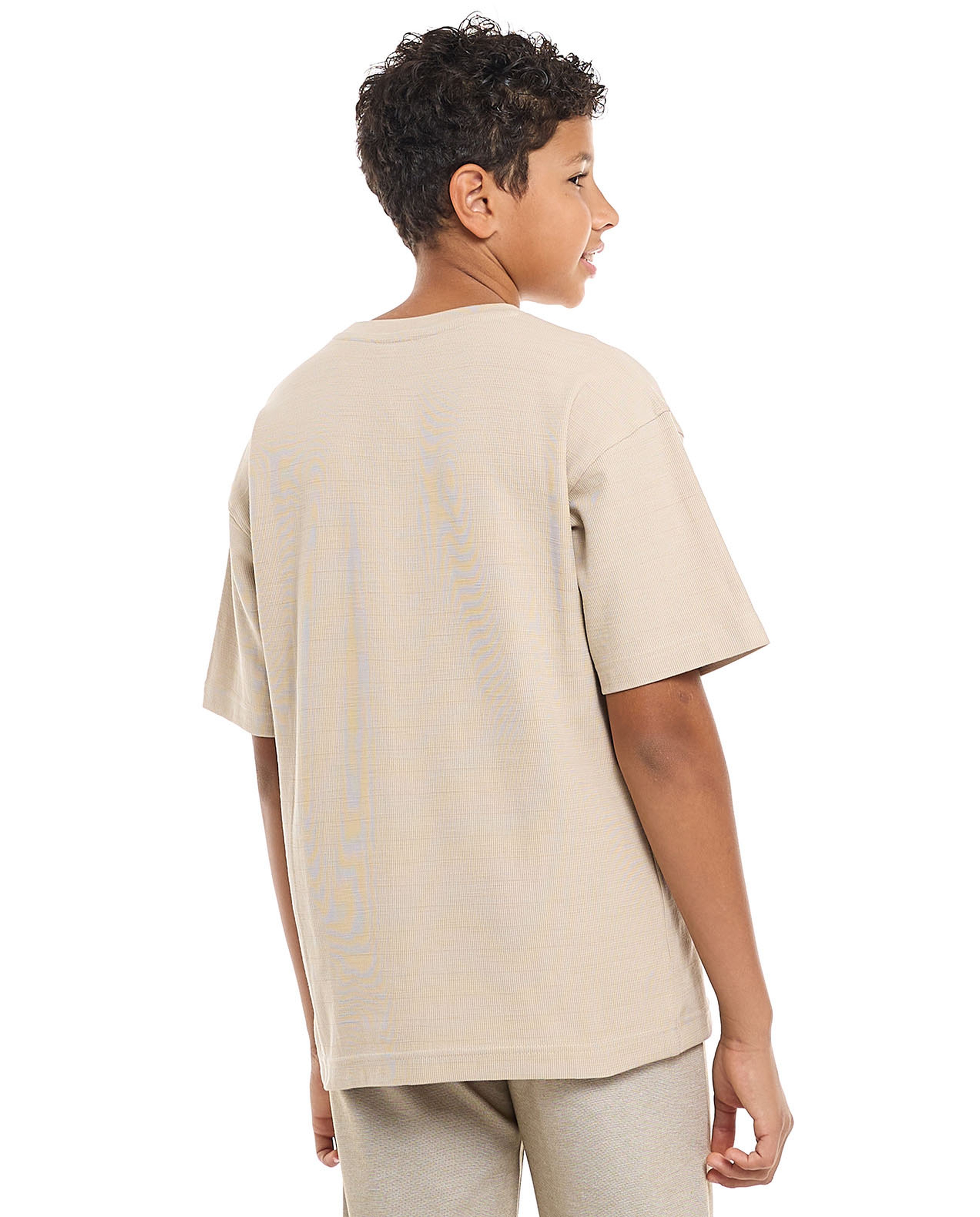 Embroidered T-Shirt with Crew Neck and Short Sleeves