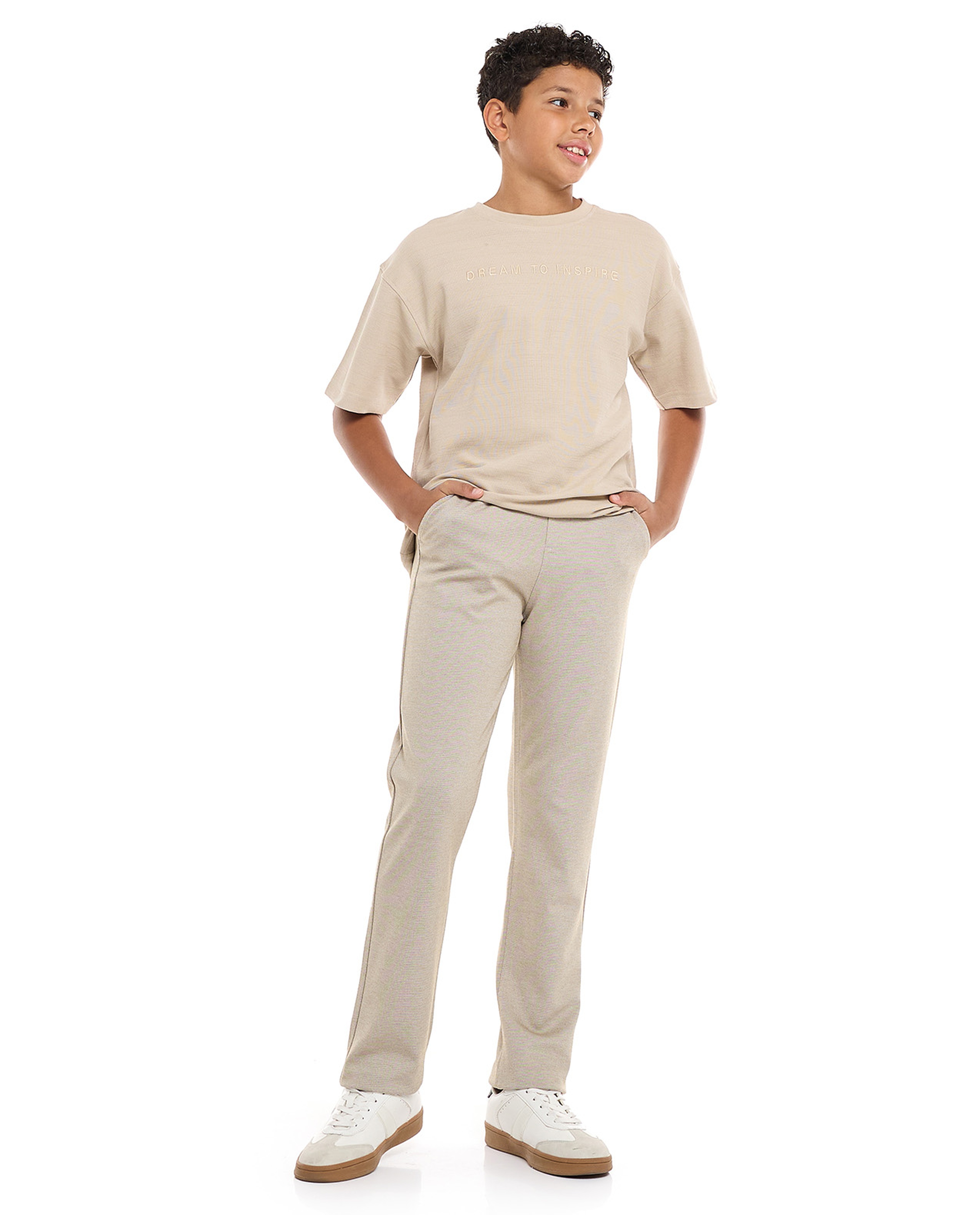 Embroidered T-Shirt with Crew Neck and Short Sleeves