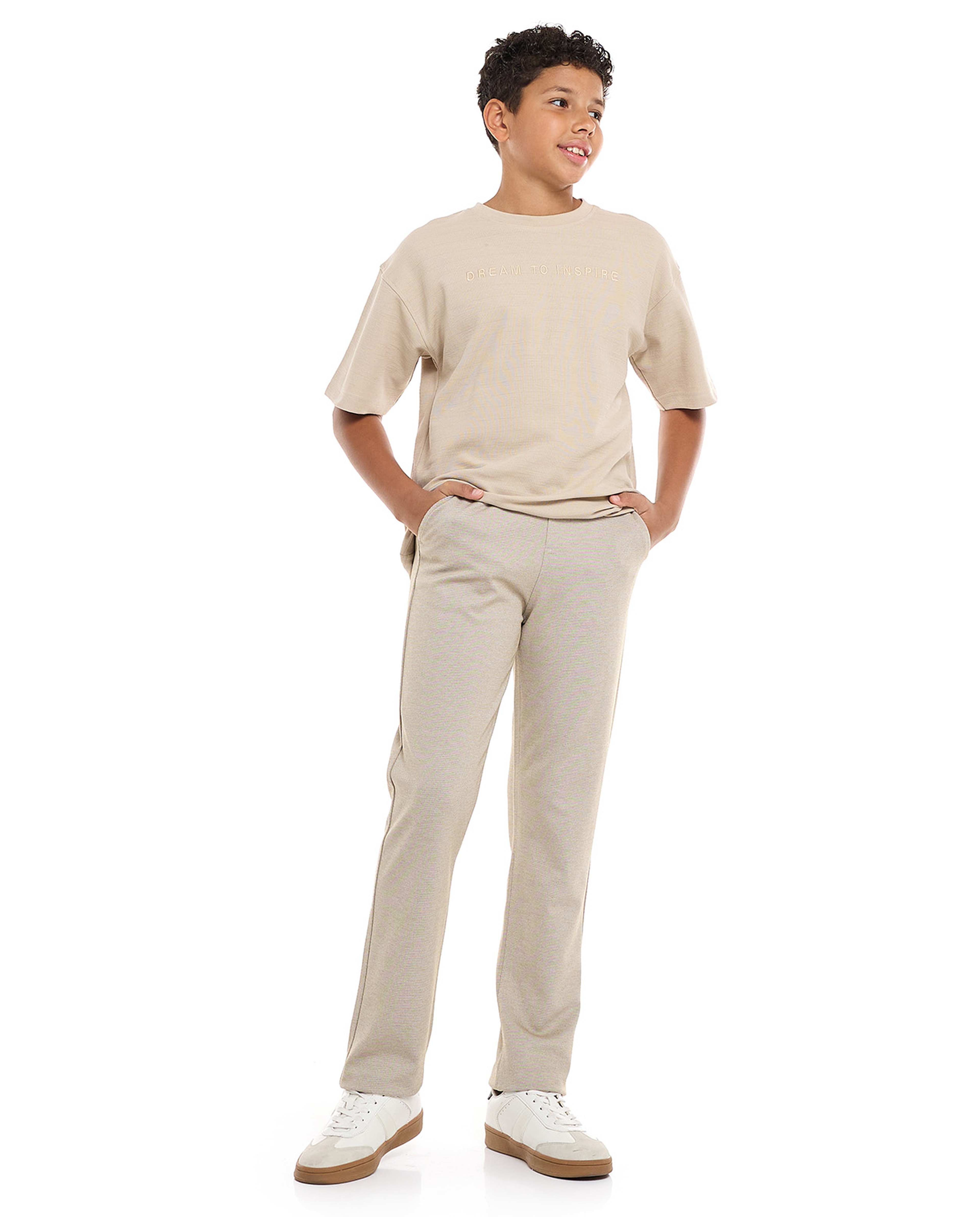 Embroidered T-Shirt with Crew Neck and Short Sleeves