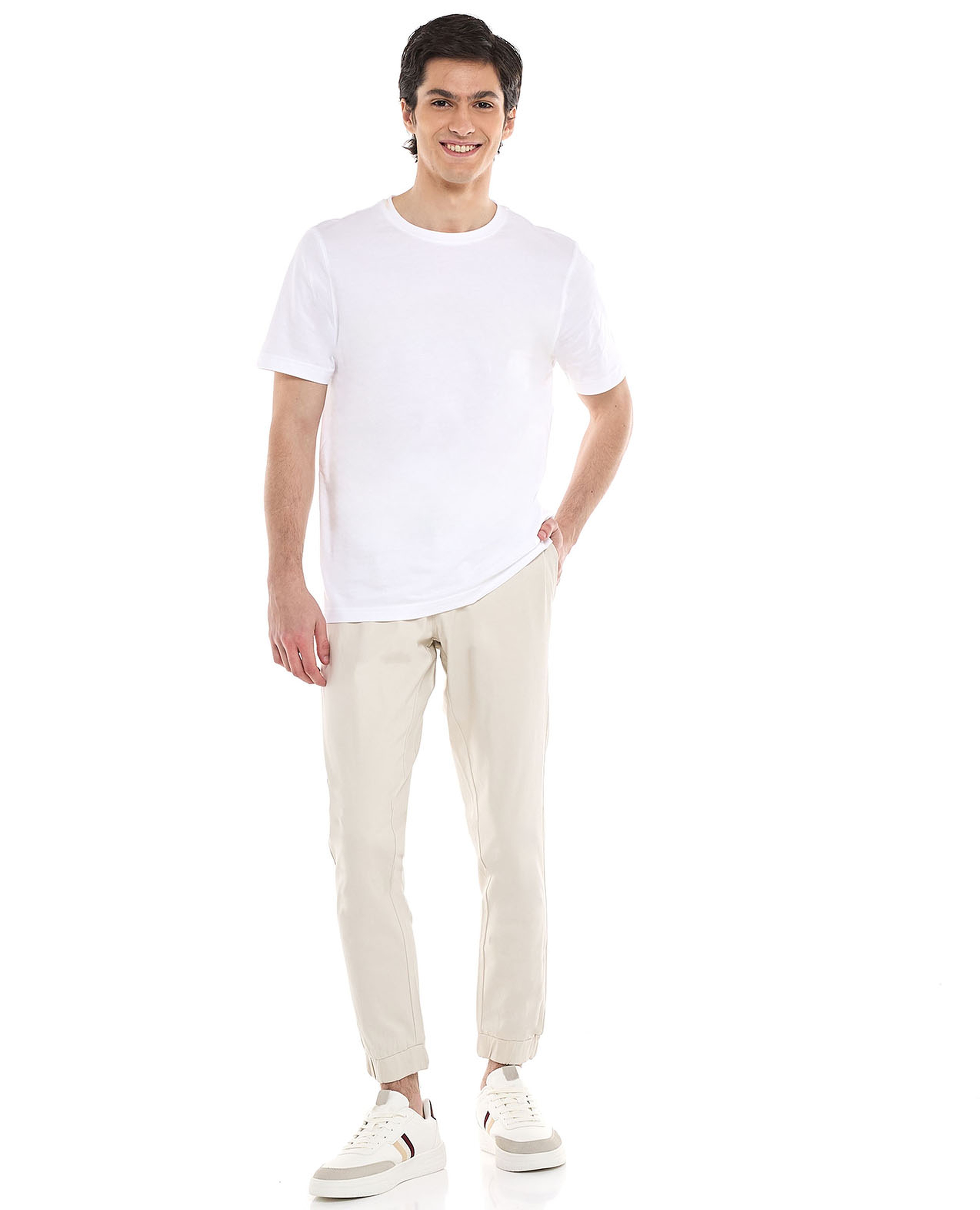 Solid Jogger Pants with Drawstring Waist