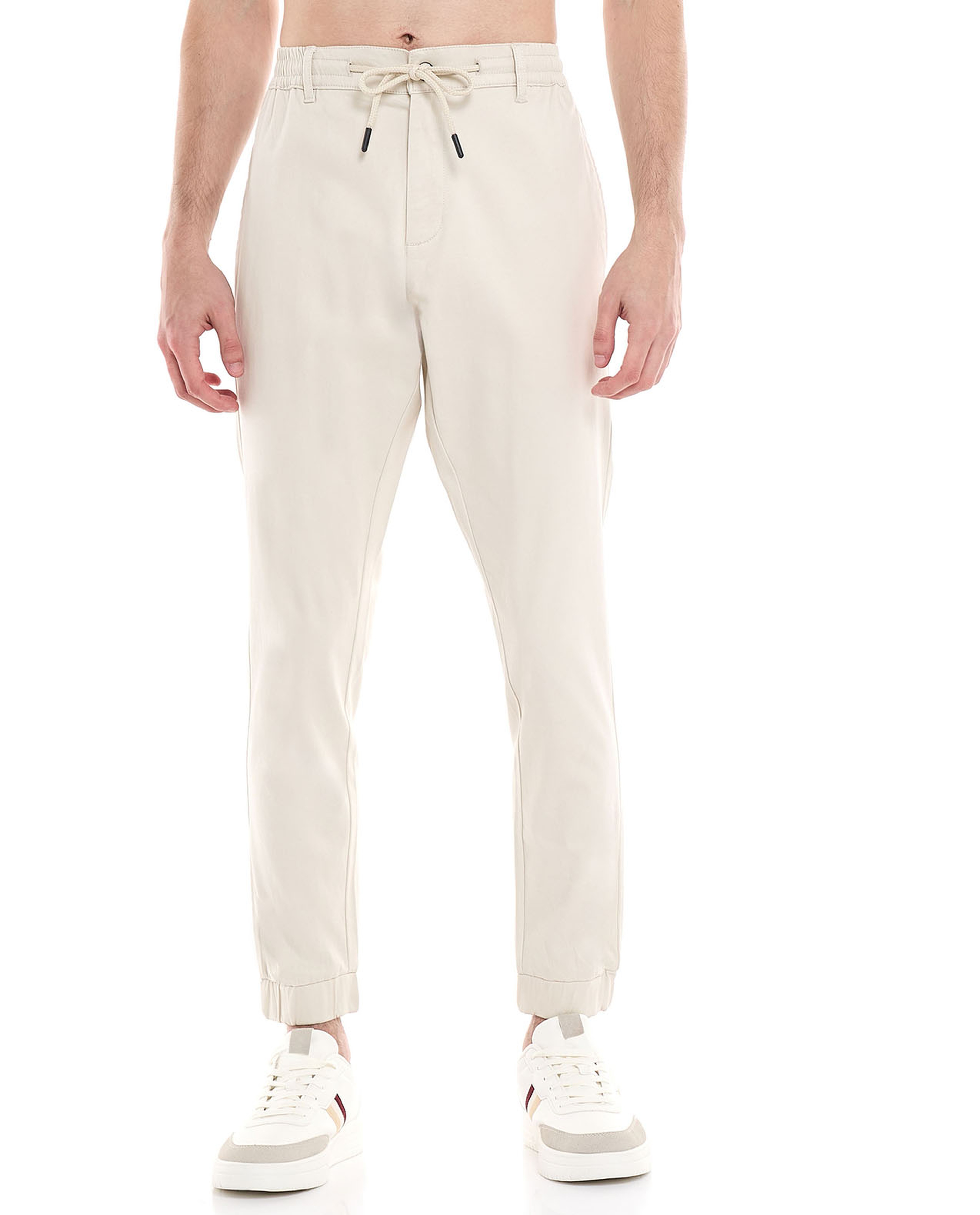 Solid Jogger Pants with Drawstring Waist