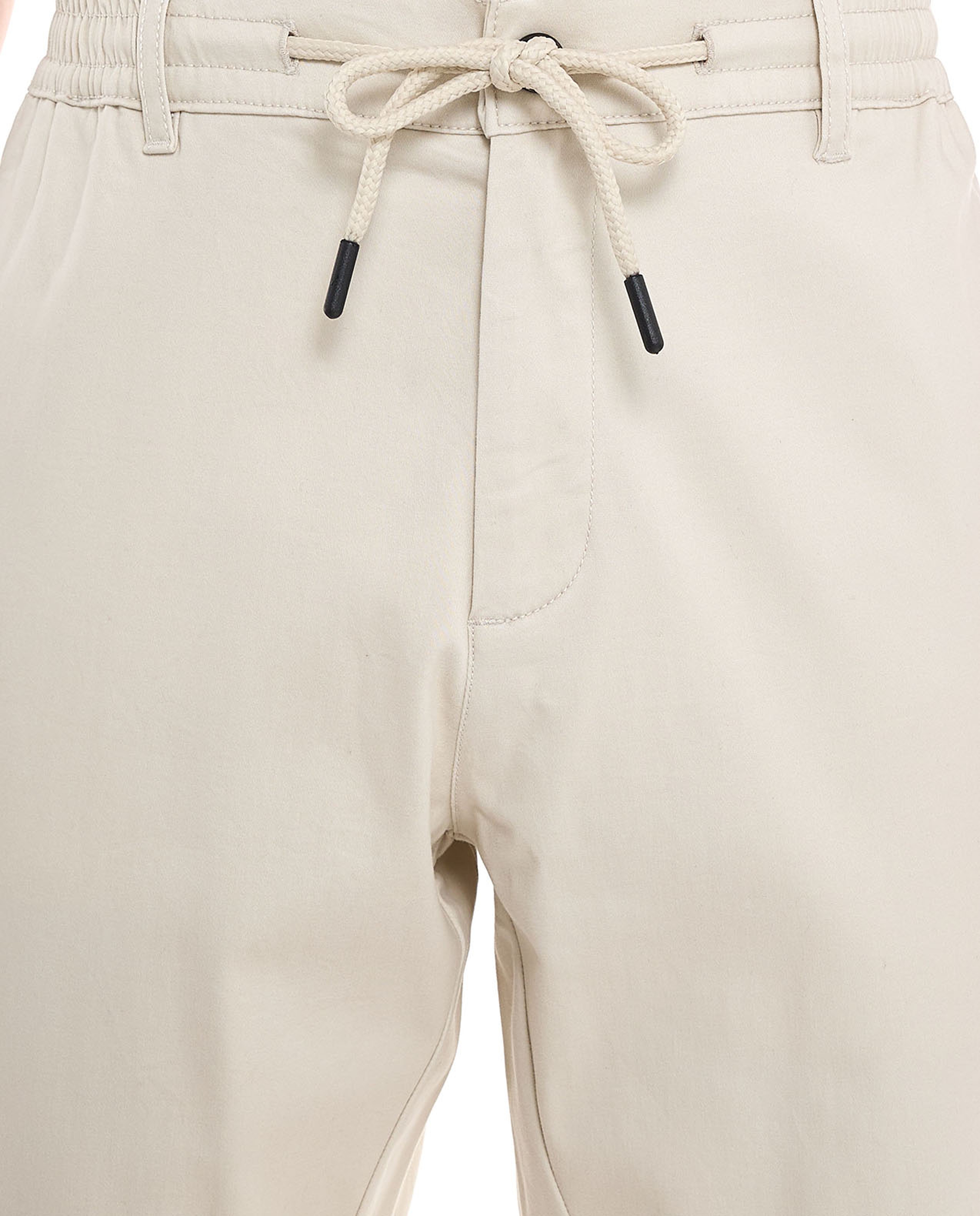 Solid Jogger Pants with Drawstring Waist