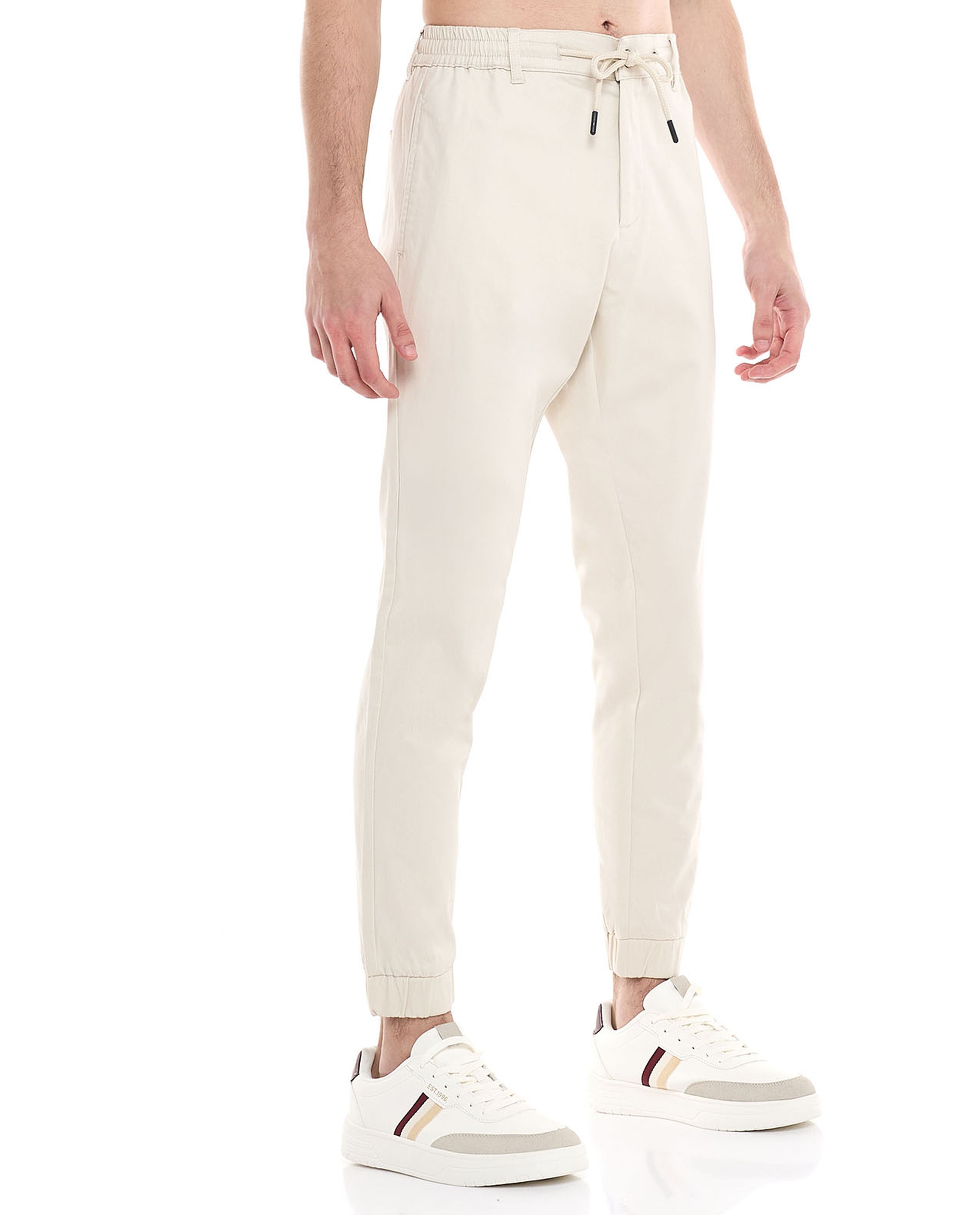Solid Jogger Pants with Drawstring Waist