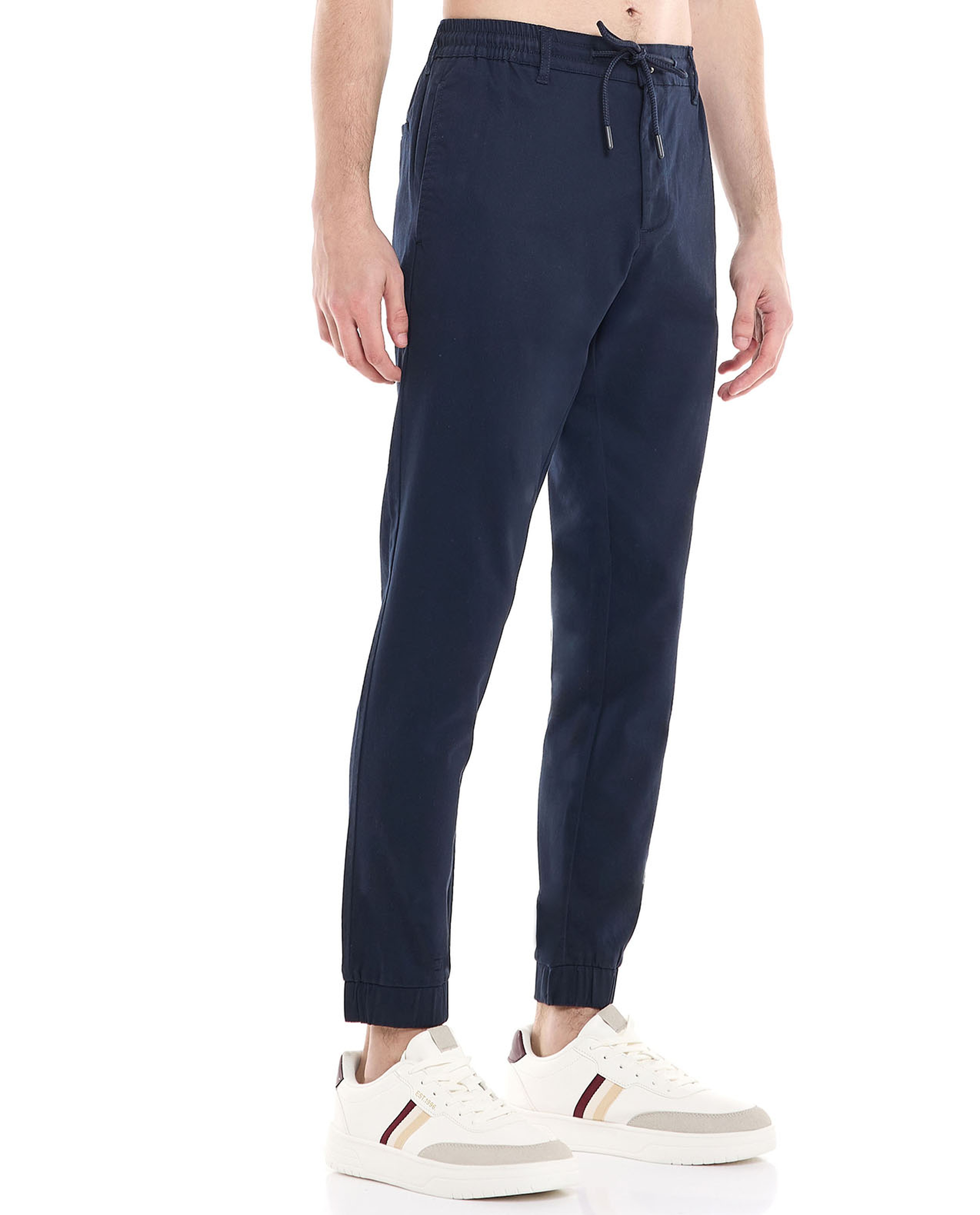 Solid Jogger Pants with Drawstring Waist