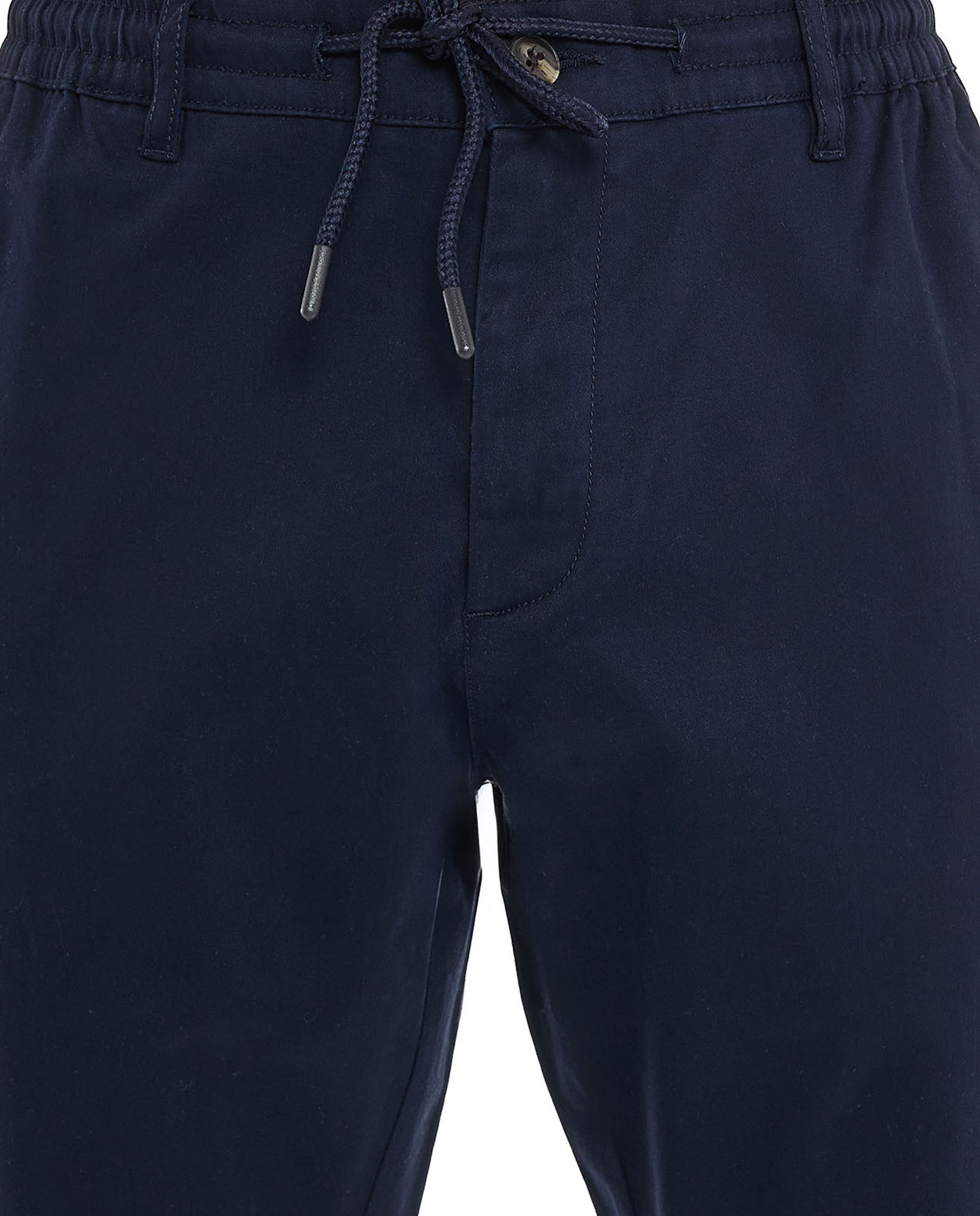 Solid Jogger Pants with Drawstring Waist