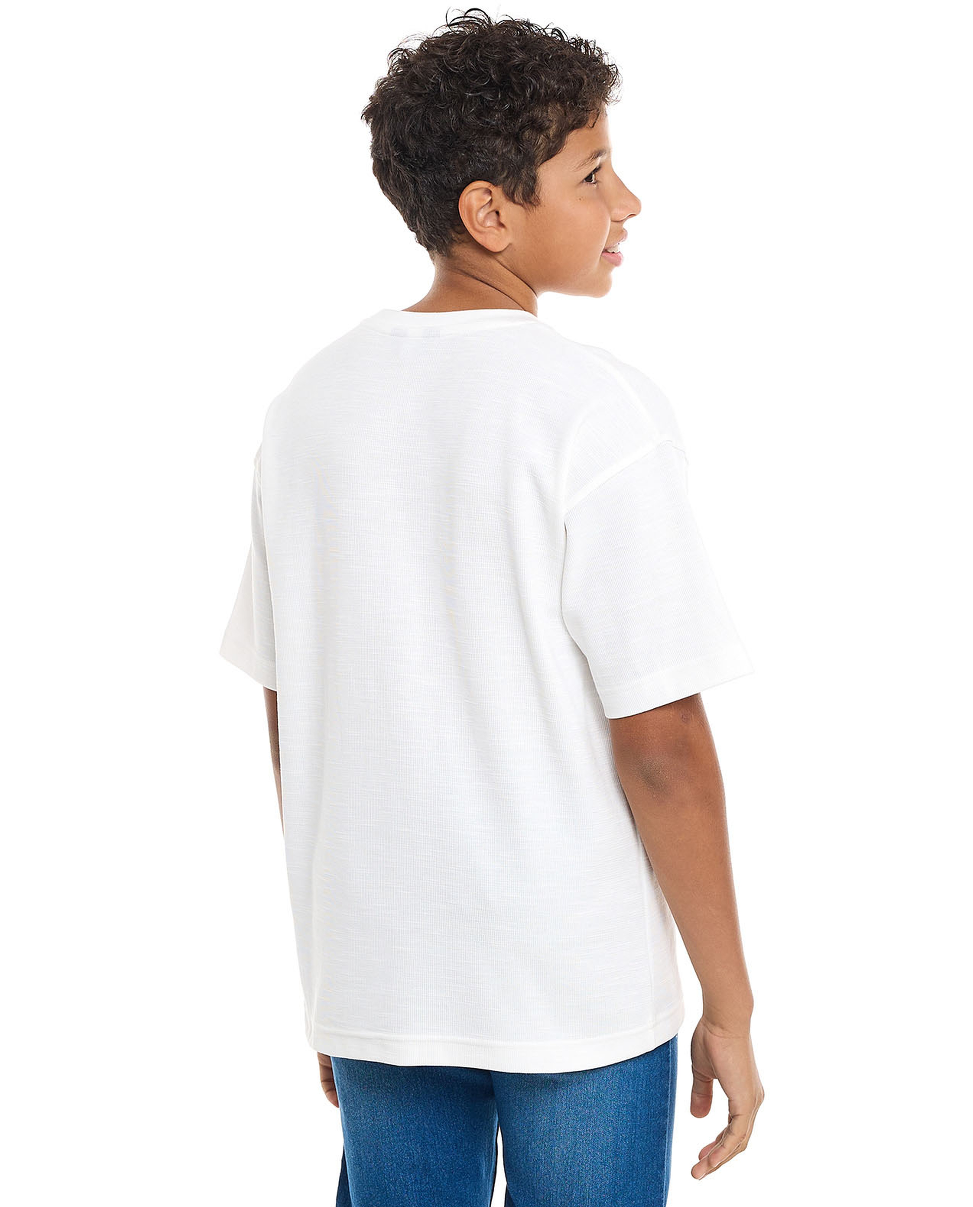 Embroidered T-Shirt with Crew Neck and Short Sleeves