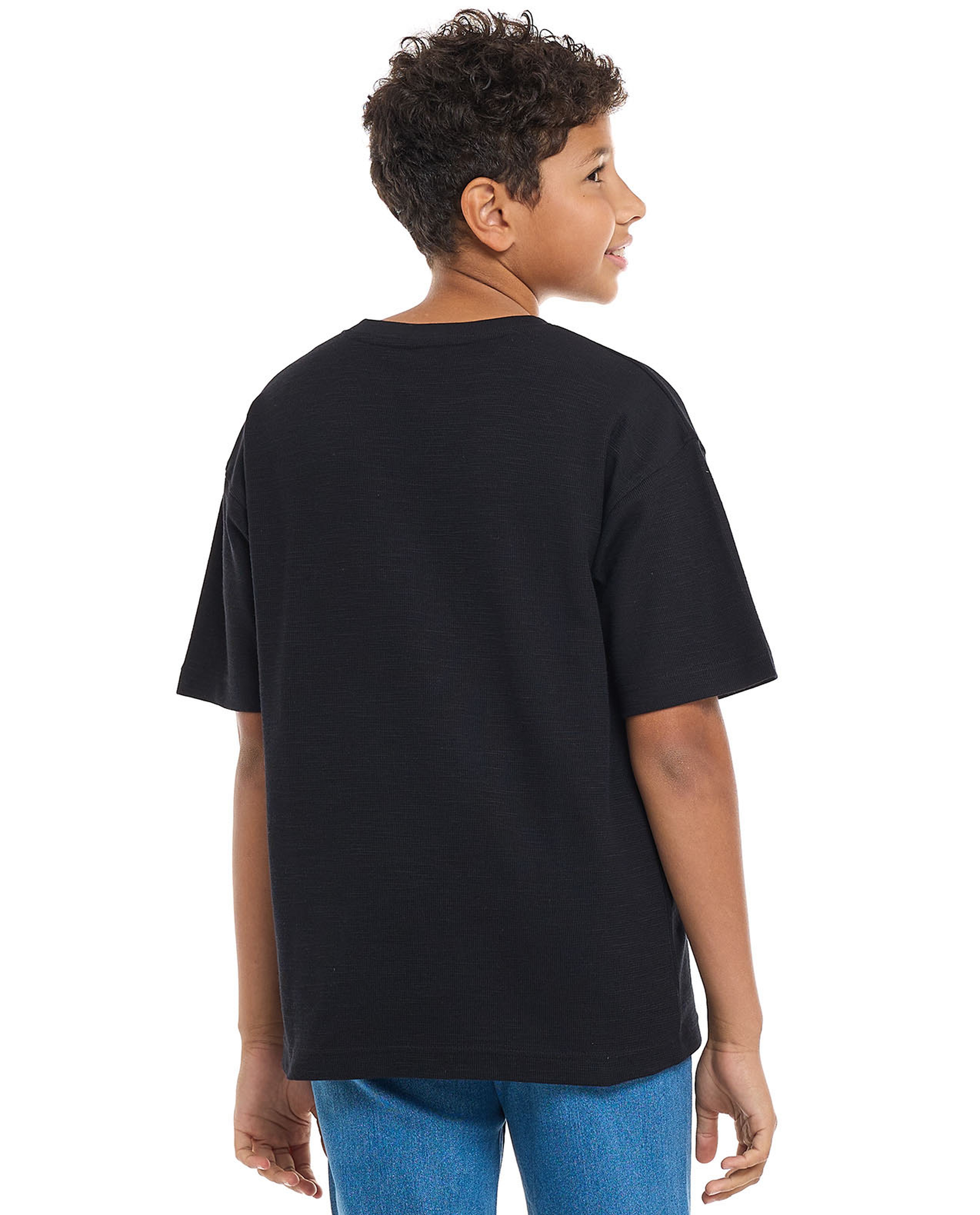 Embroidered T-Shirt with Crew Neck and Short Sleeves