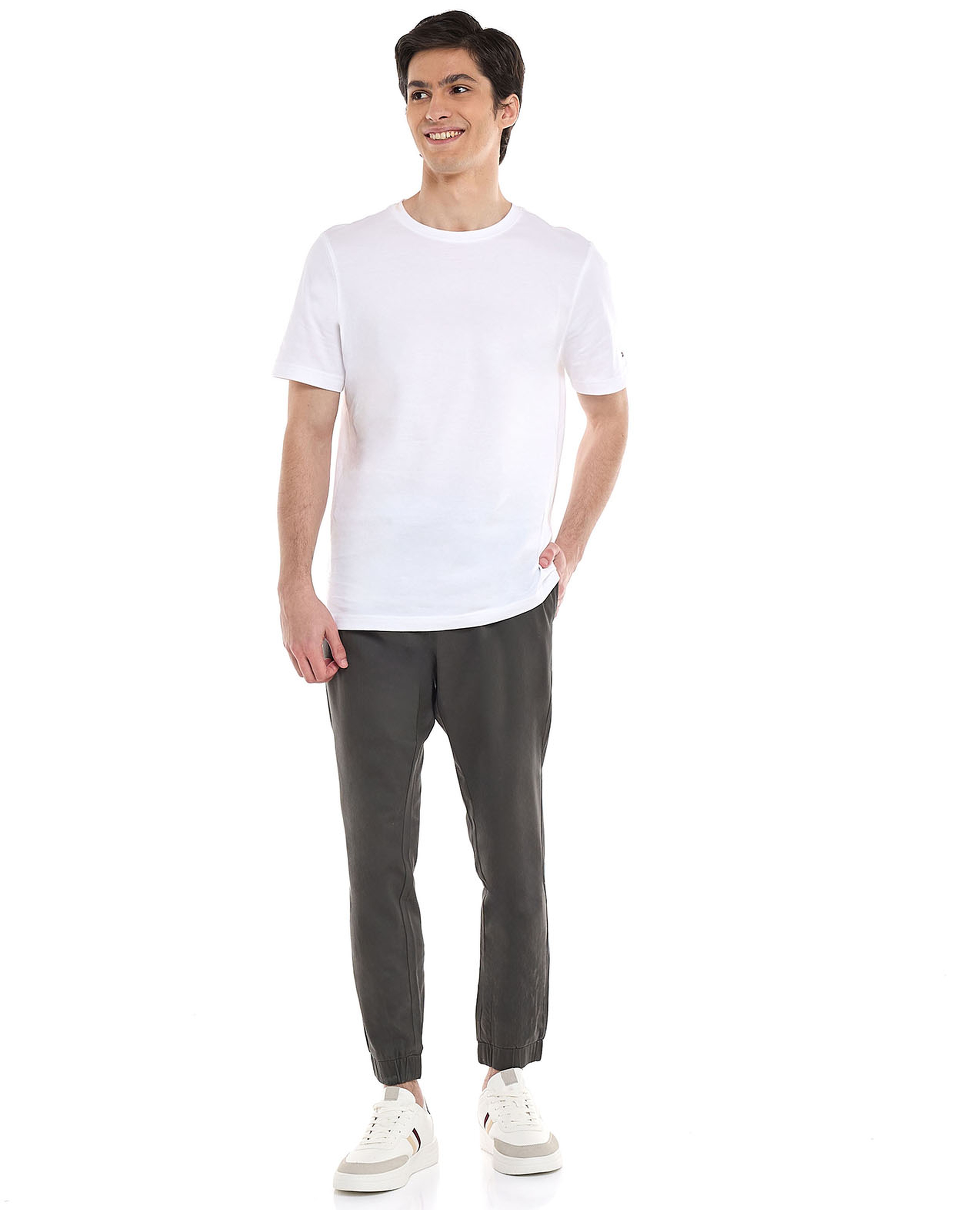 Solid Jogger Pants with Drawstring Waist