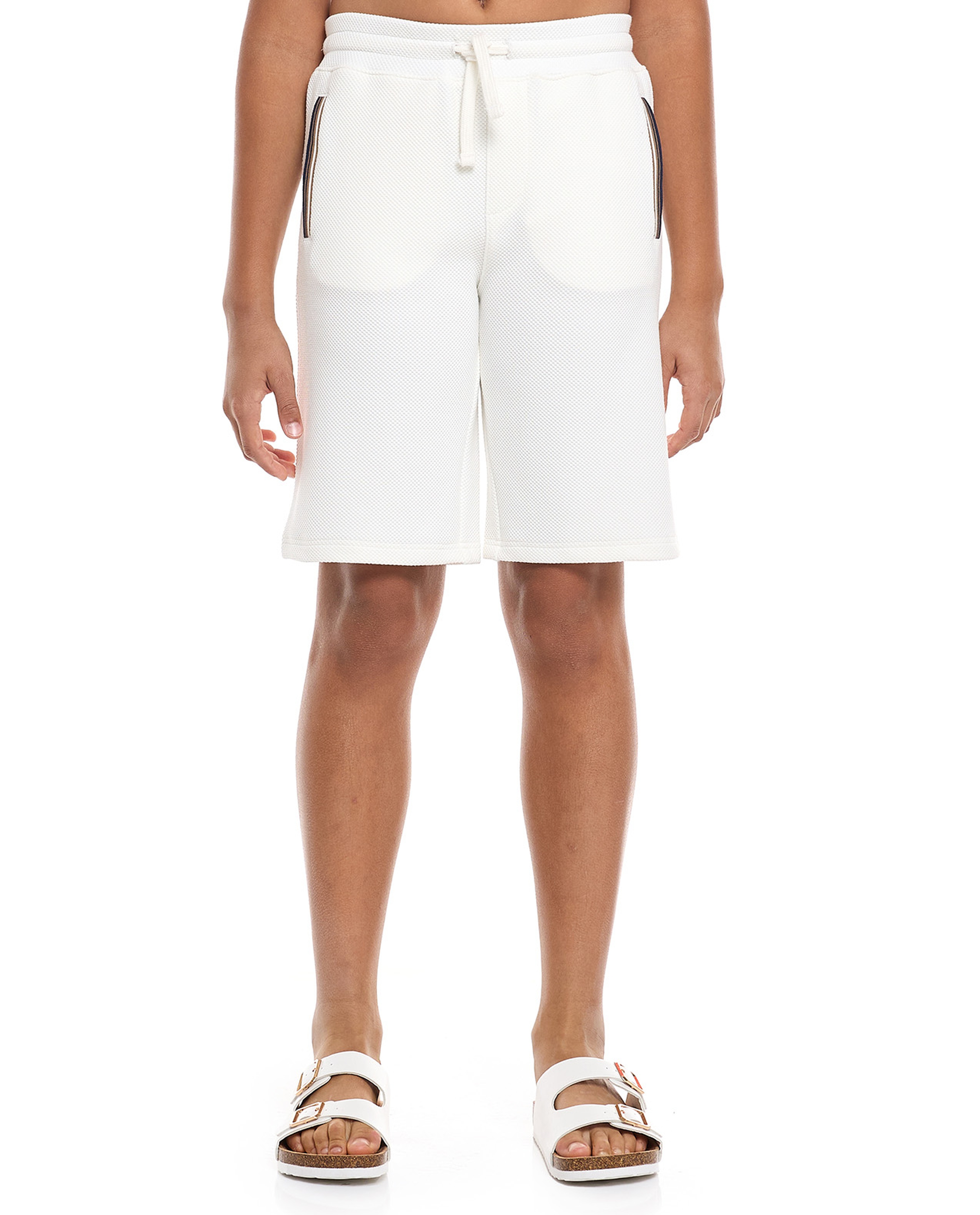 Textured Polo T-Shirt and Shorts Set