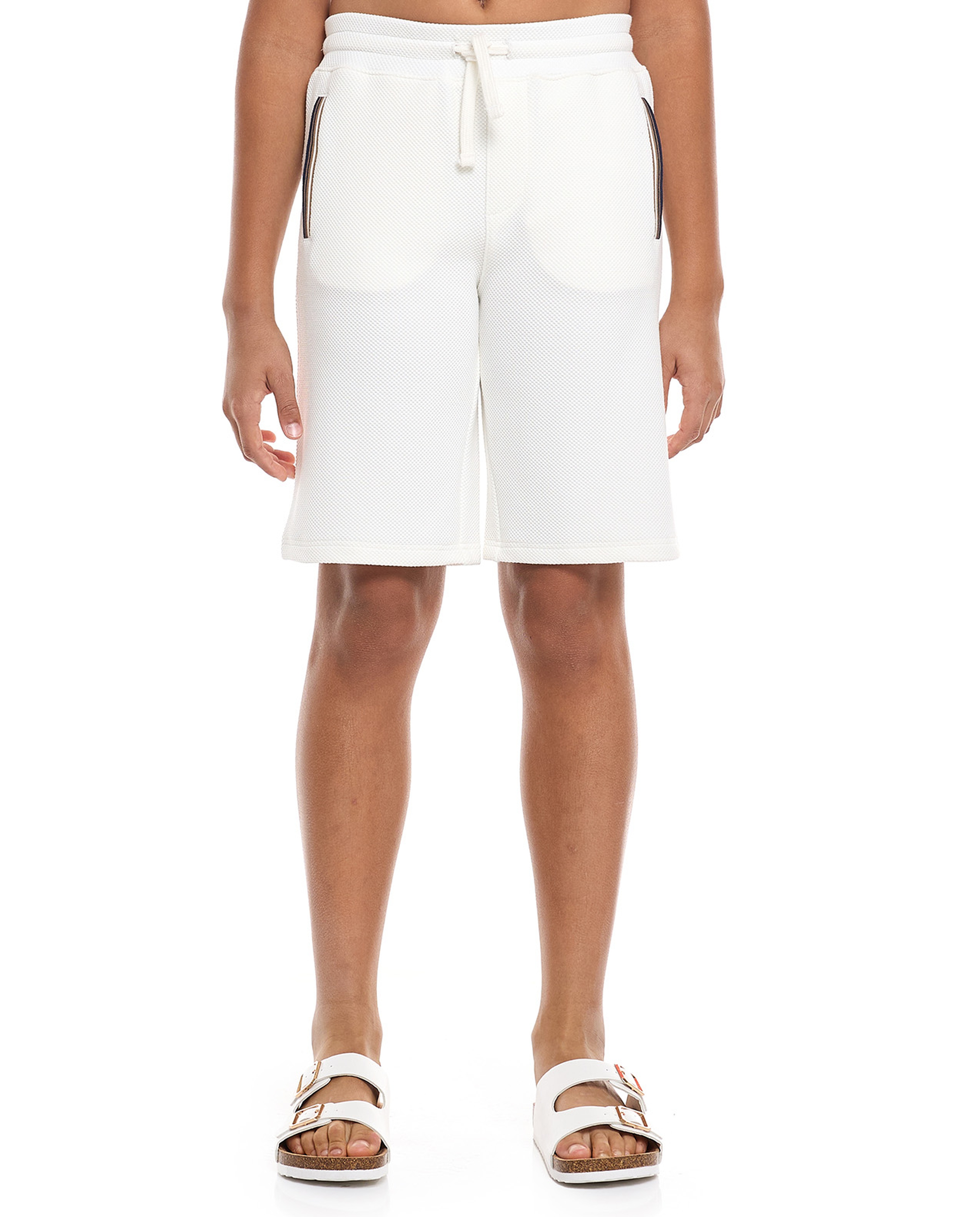 Textured Polo T-Shirt and Shorts Set