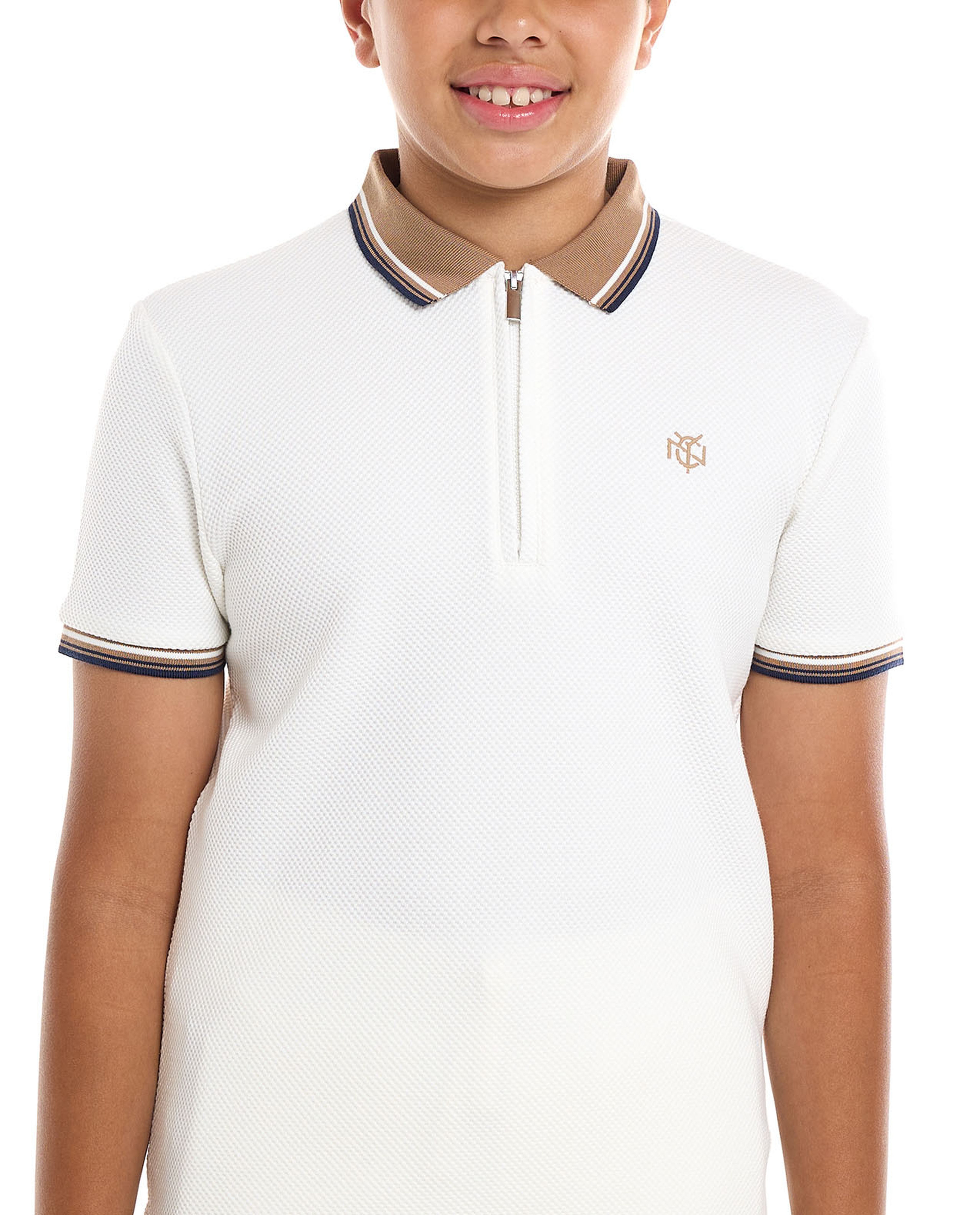 Textured Polo T-Shirt and Shorts Set