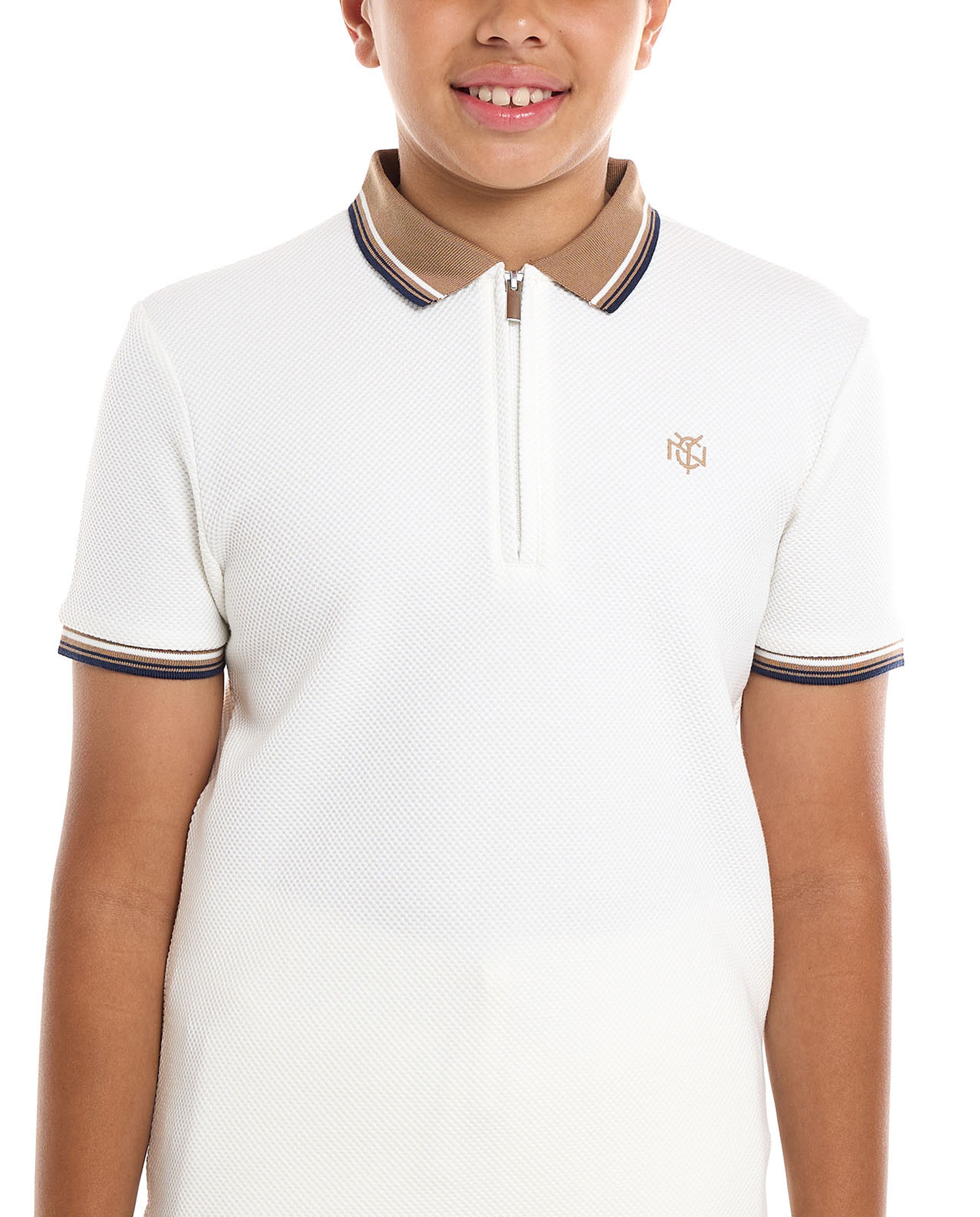 Textured Polo T-Shirt and Shorts Set
