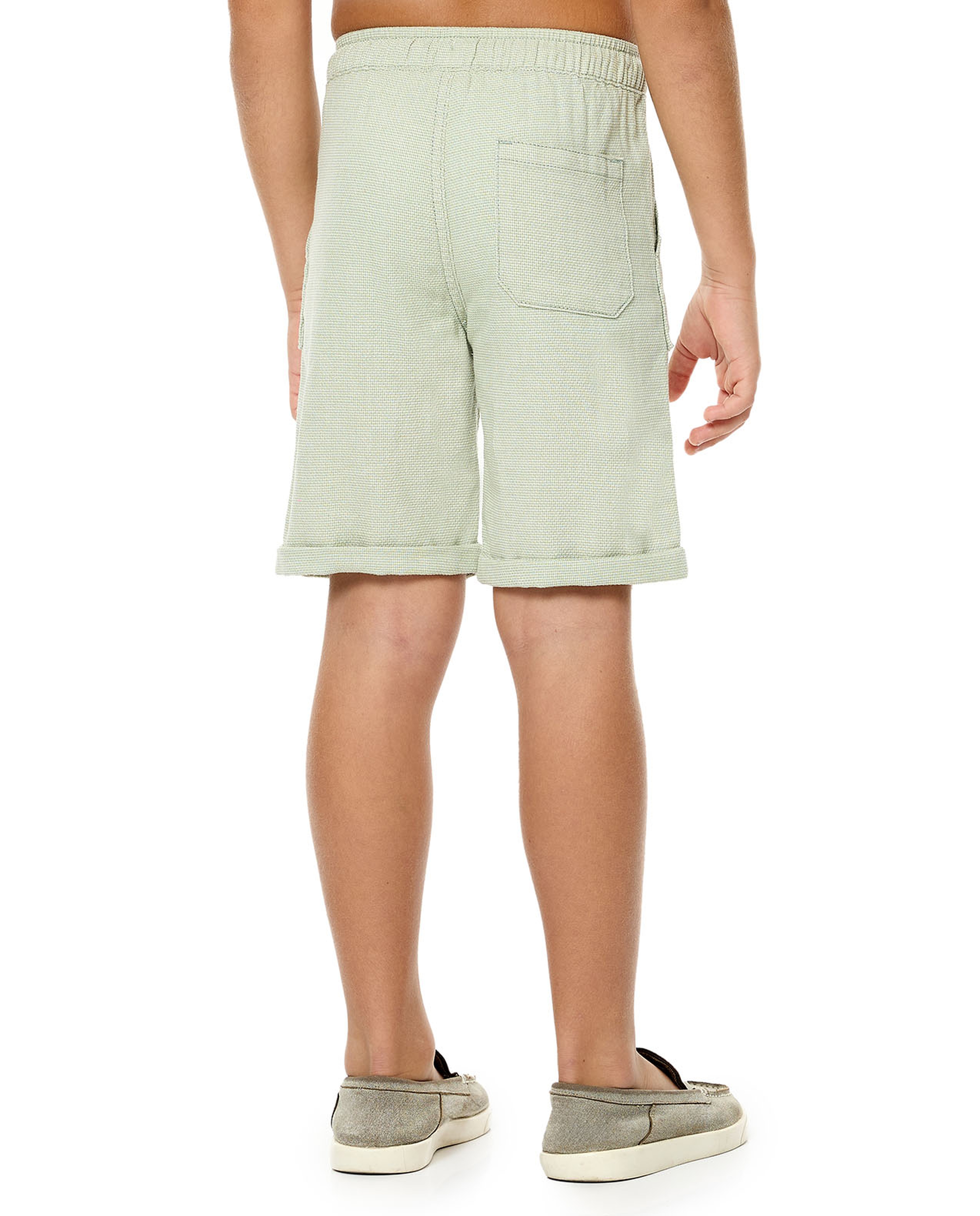 Textured Shorts with Drawstring Waist