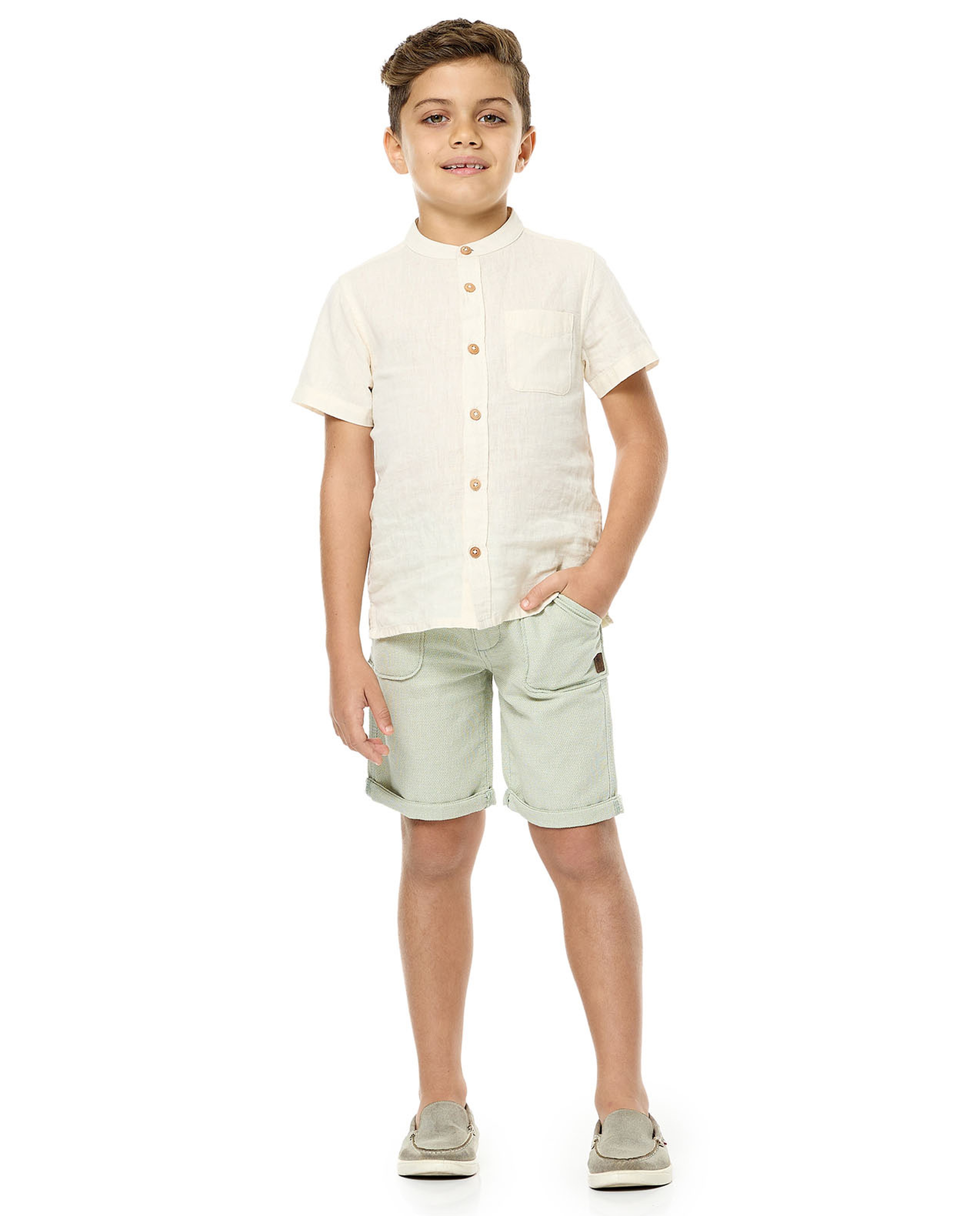 Textured Shorts with Drawstring Waist