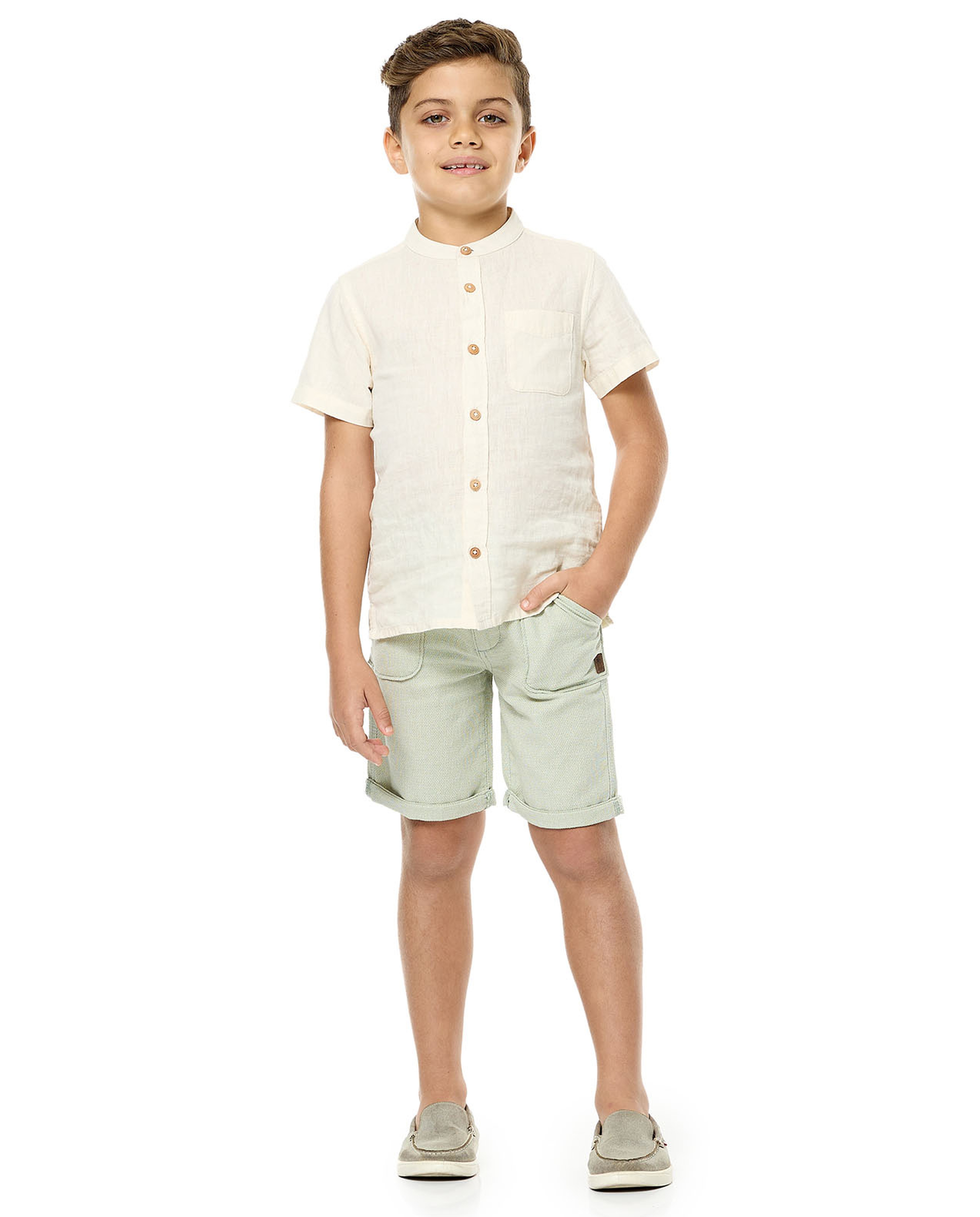 Textured Shorts with Drawstring Waist