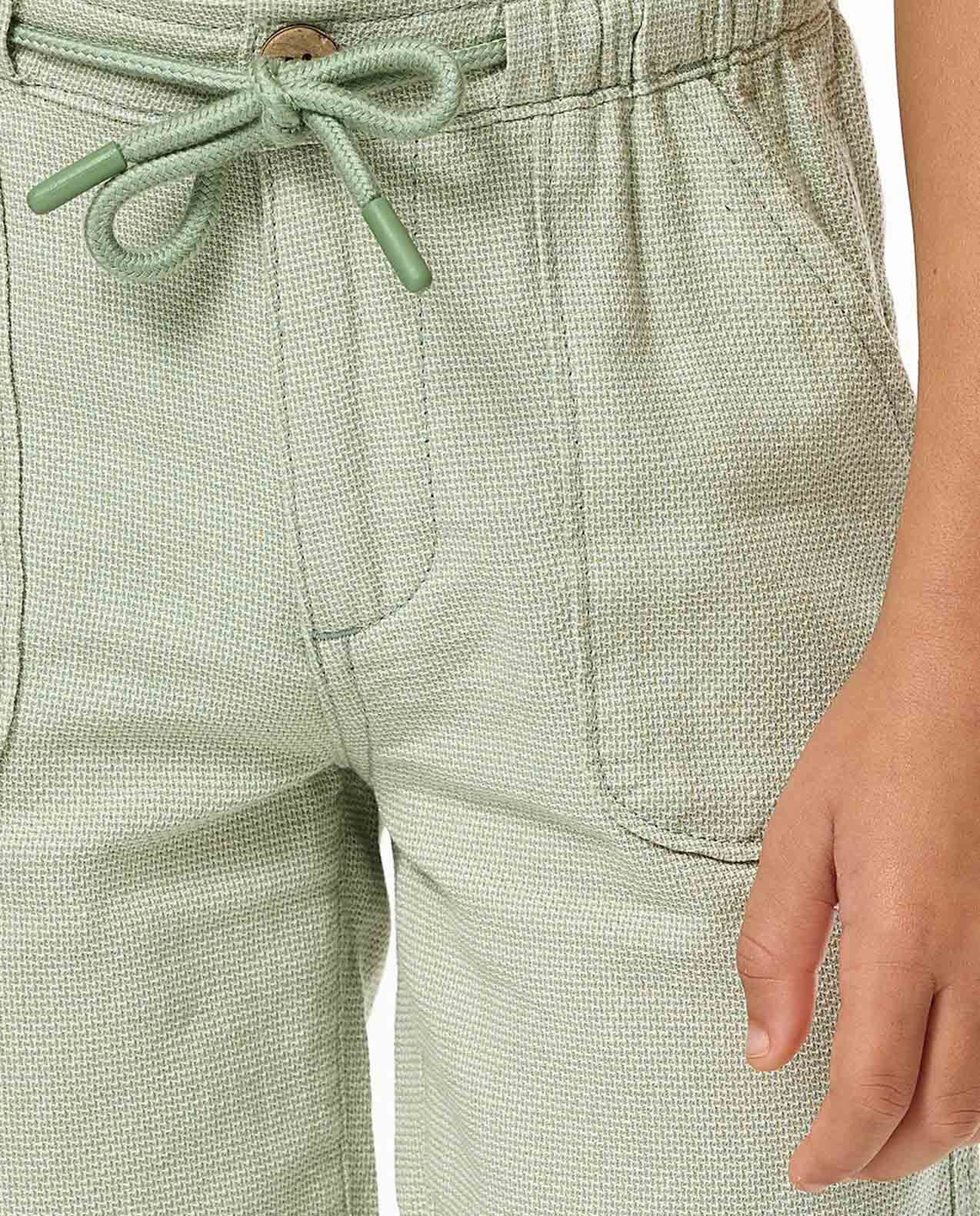 Textured Shorts with Drawstring Waist