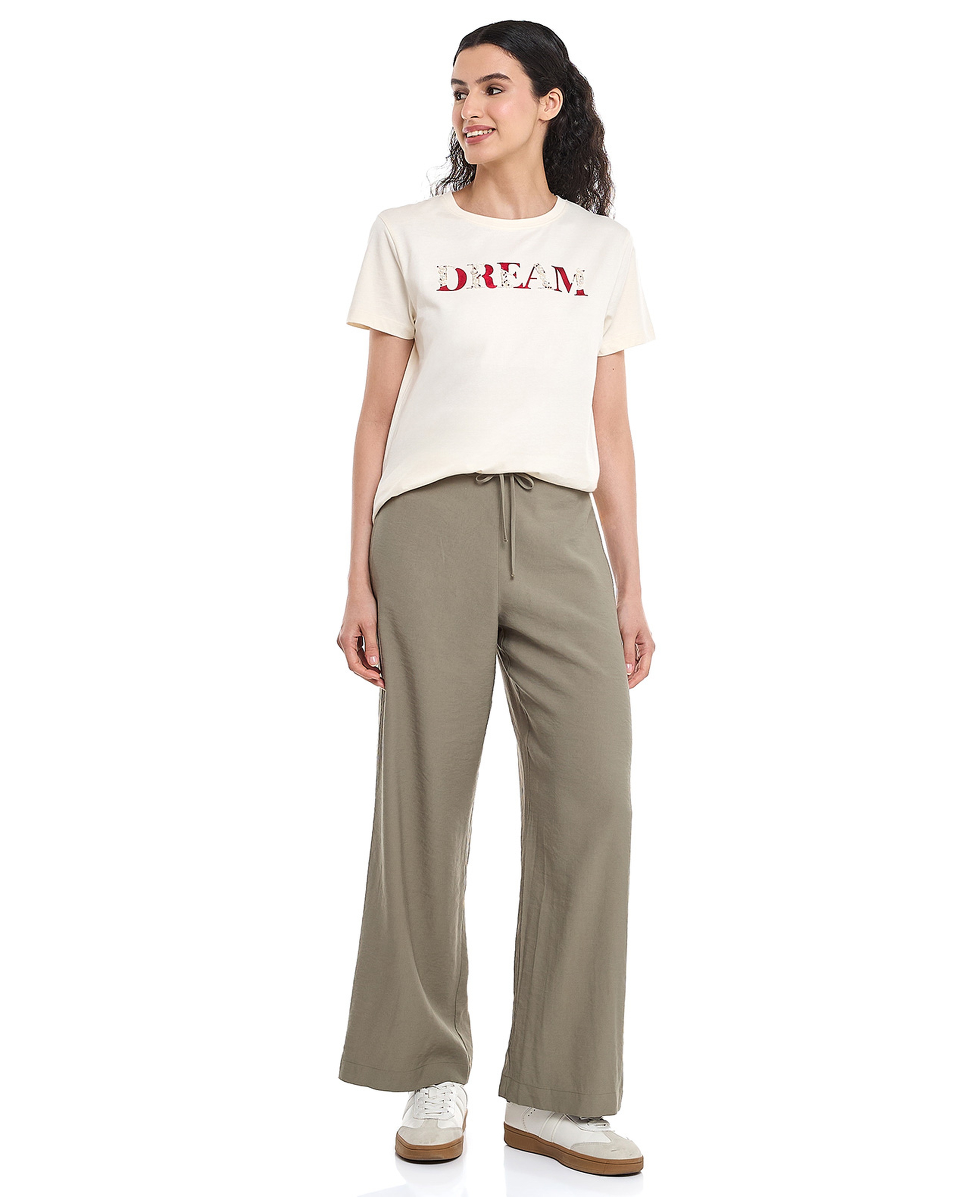 Embellished T-Shirt with Crew Neck and Short Sleeves