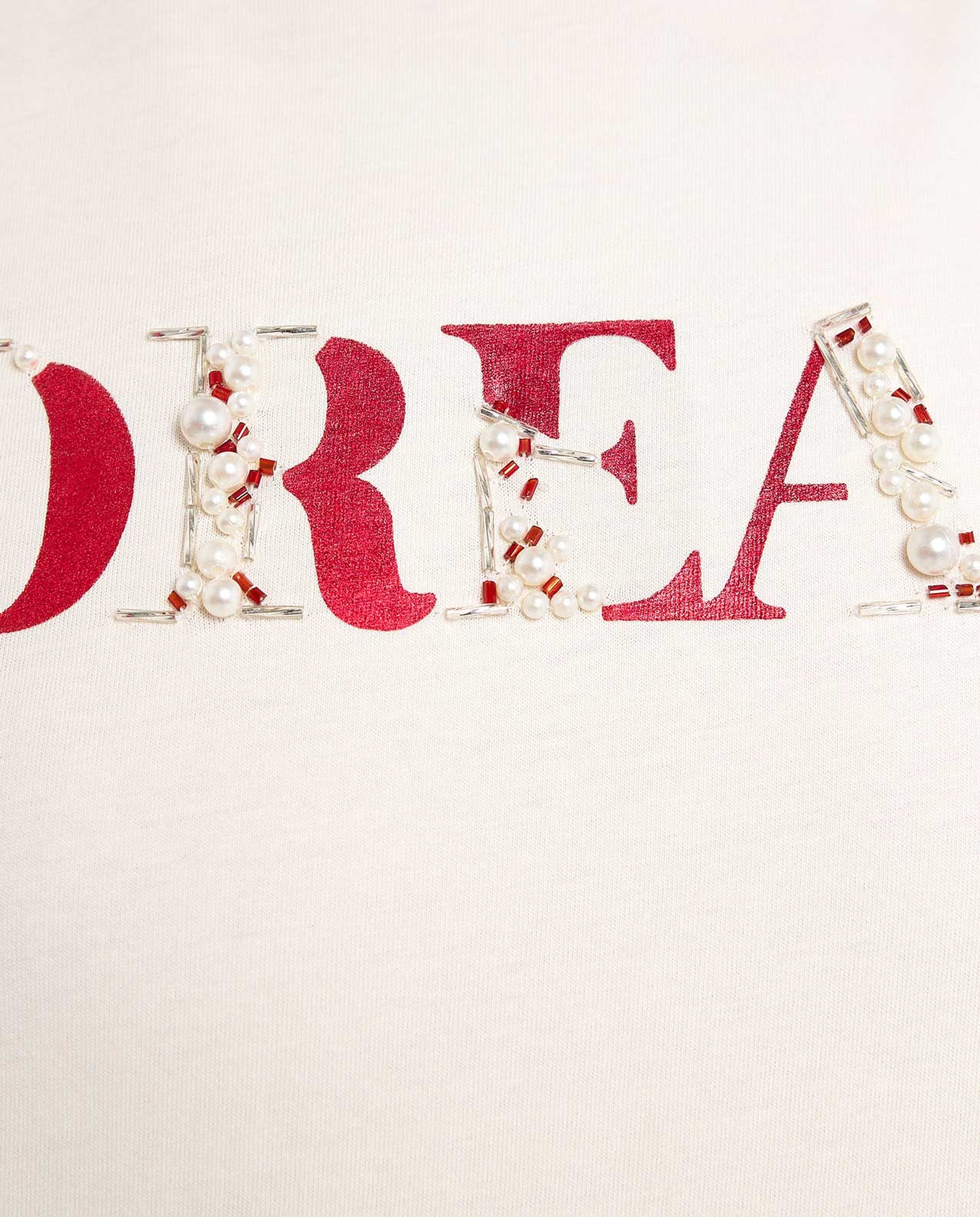 Embellished T-Shirt with Crew Neck and Short Sleeves