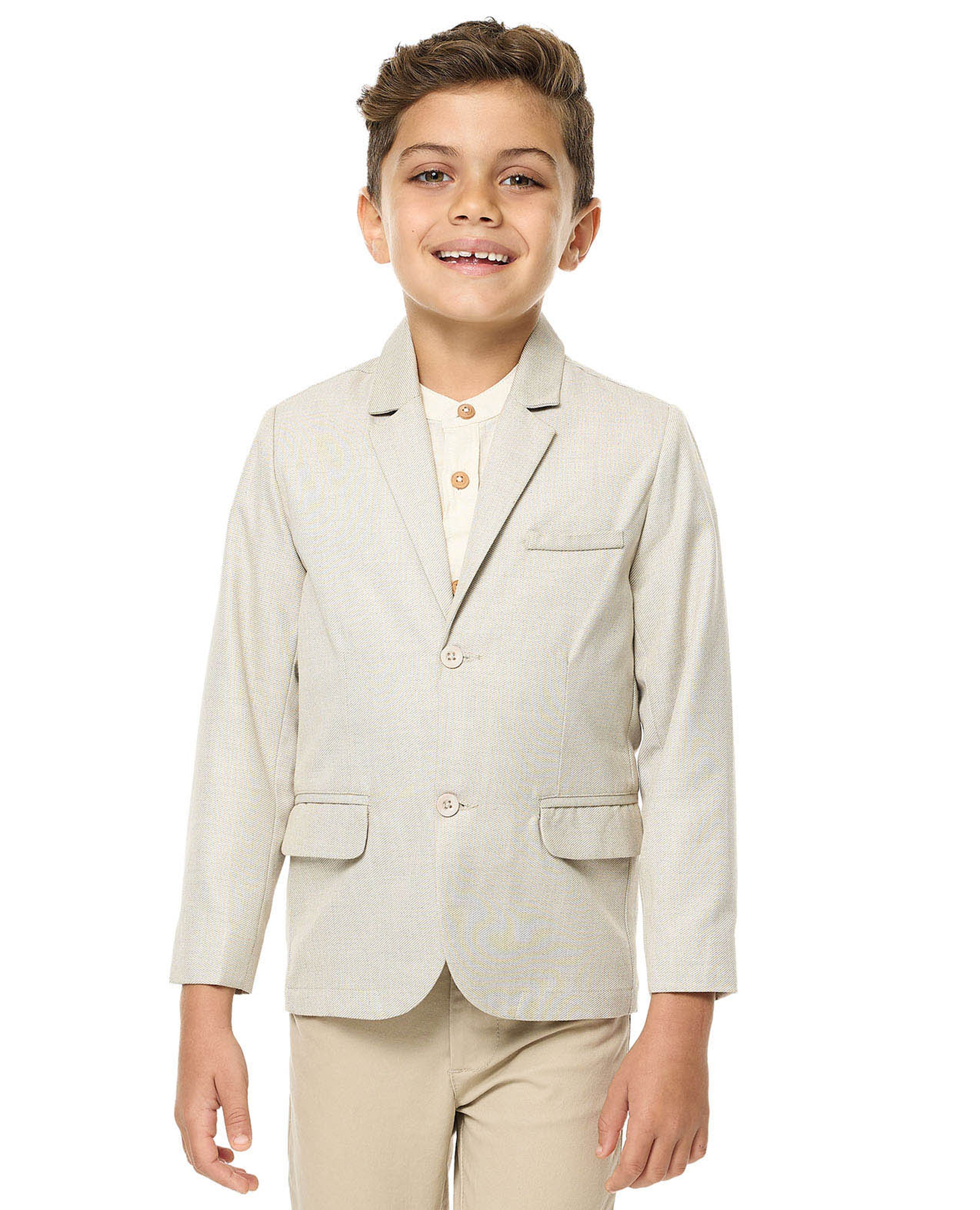 Single Breasted Blazer with Lapel Collar and Long Sleeves