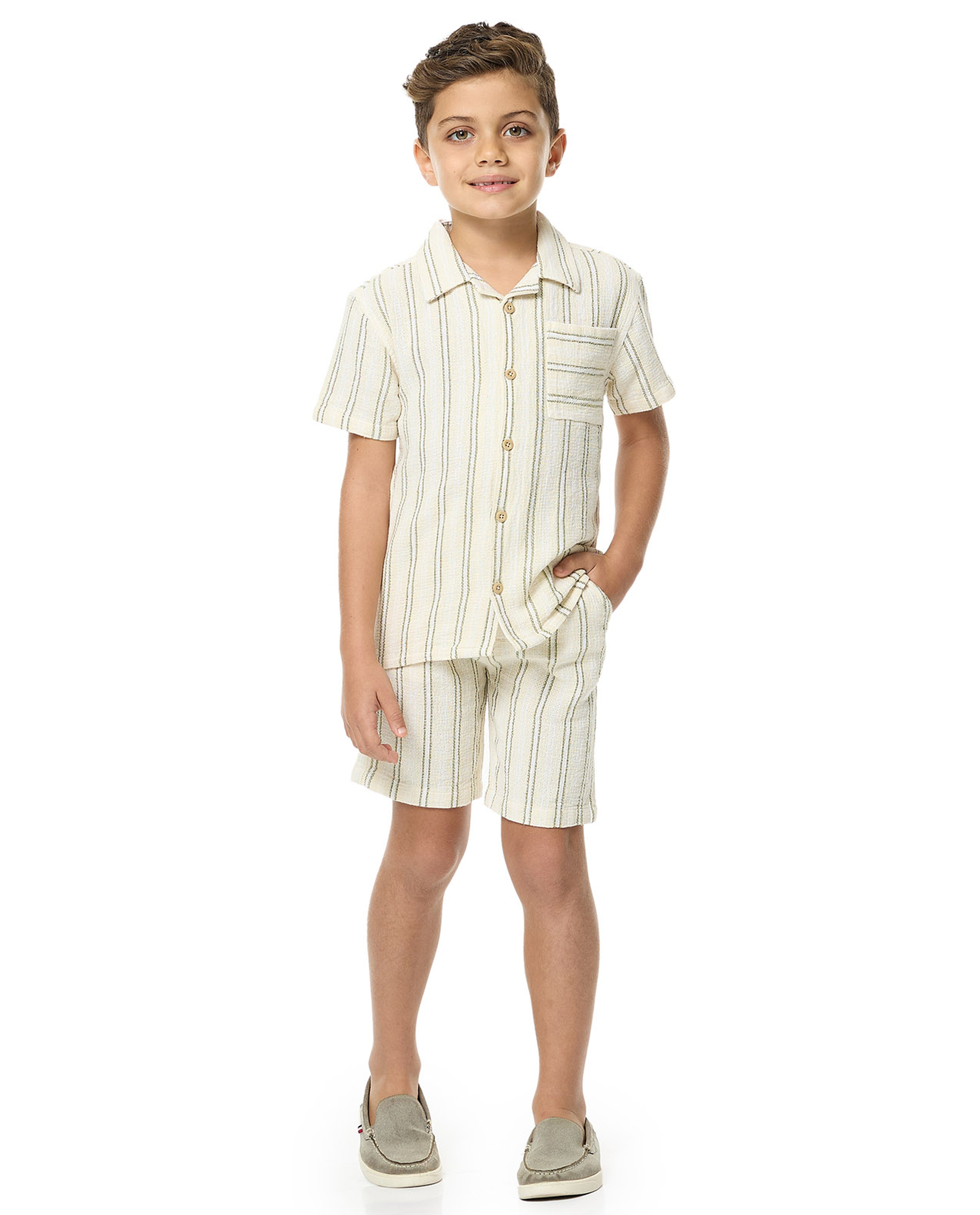 Striped Shirt and Short Set