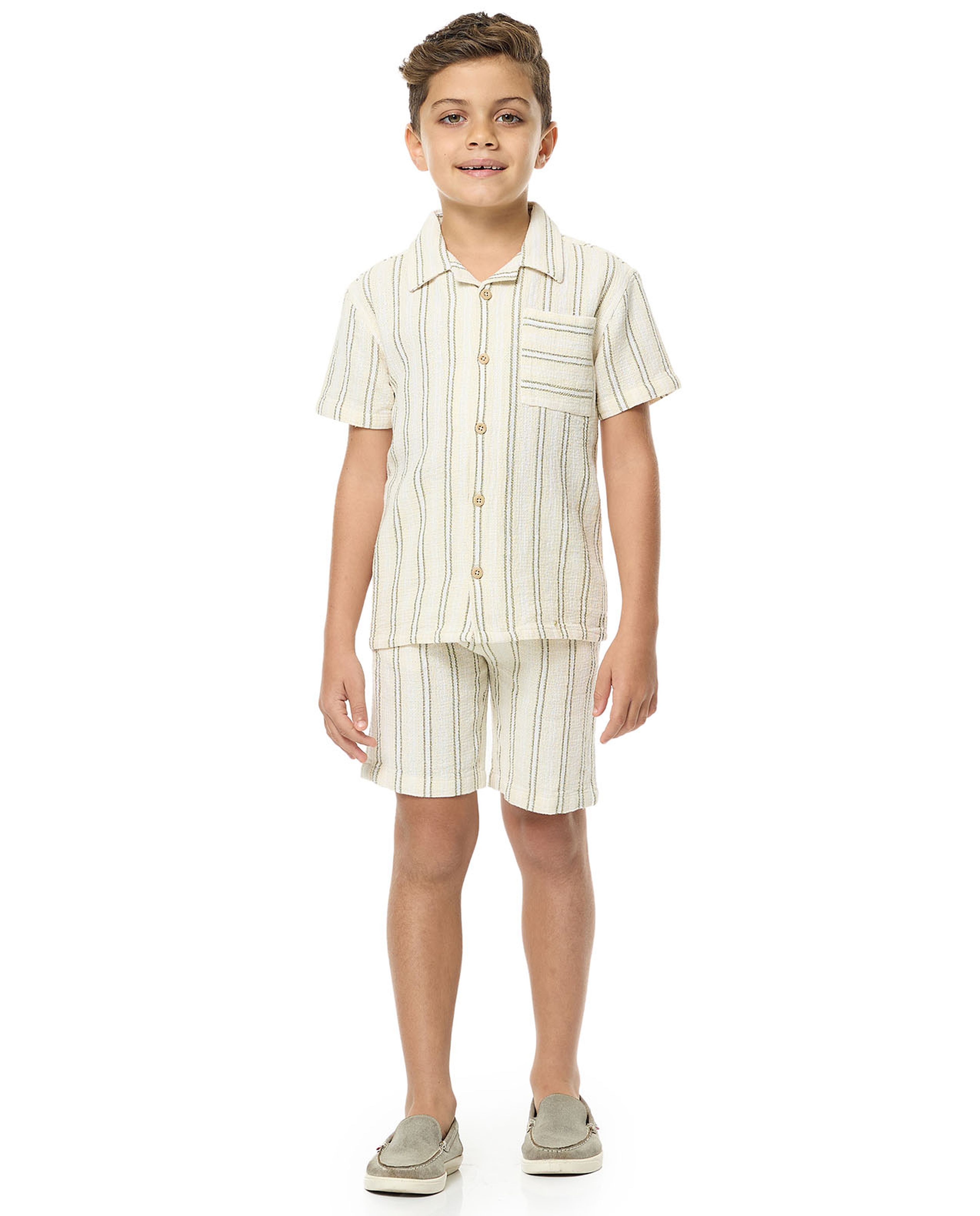 Striped Shirt and Short Set
