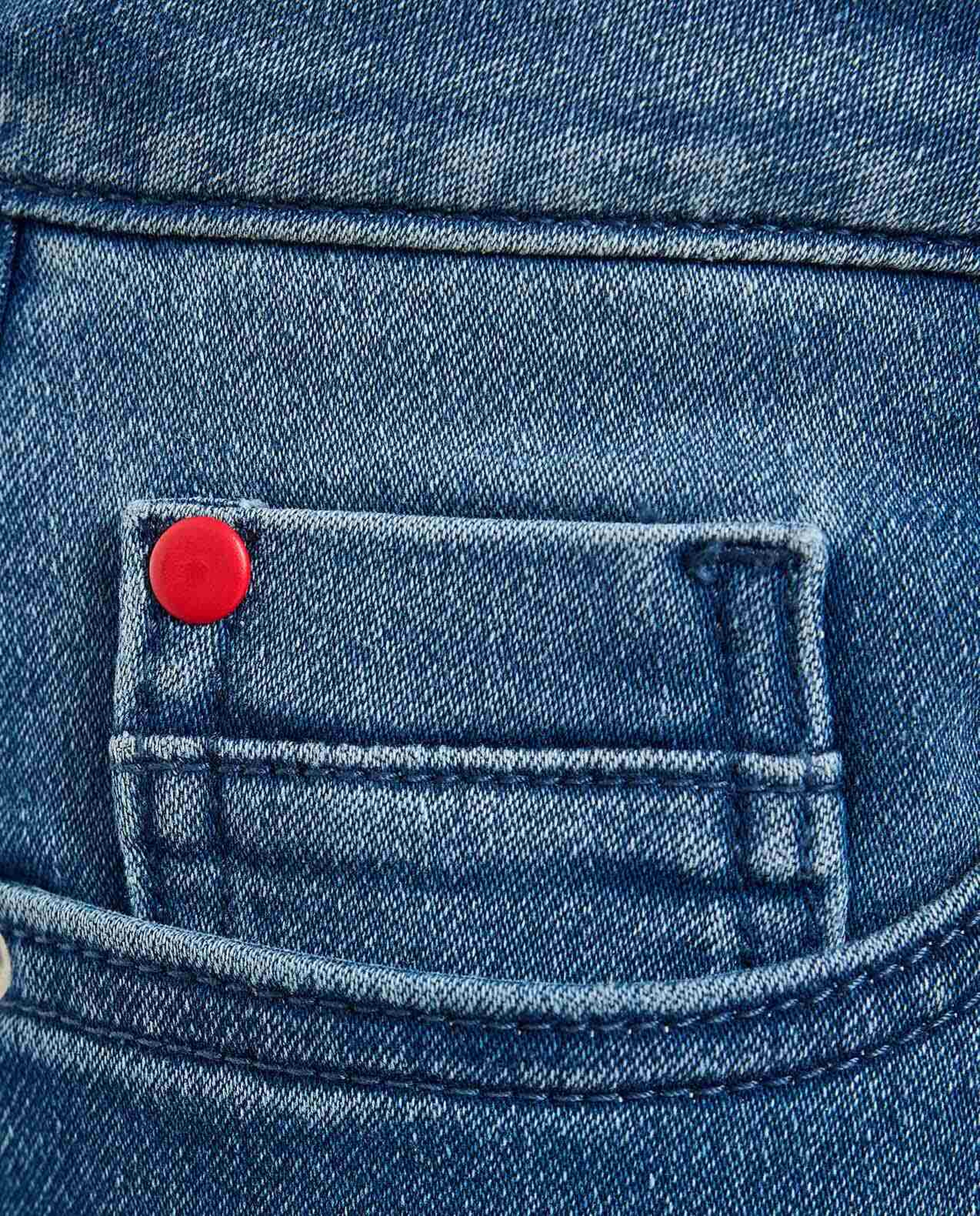 Faded Denim Shorts with Button Closure