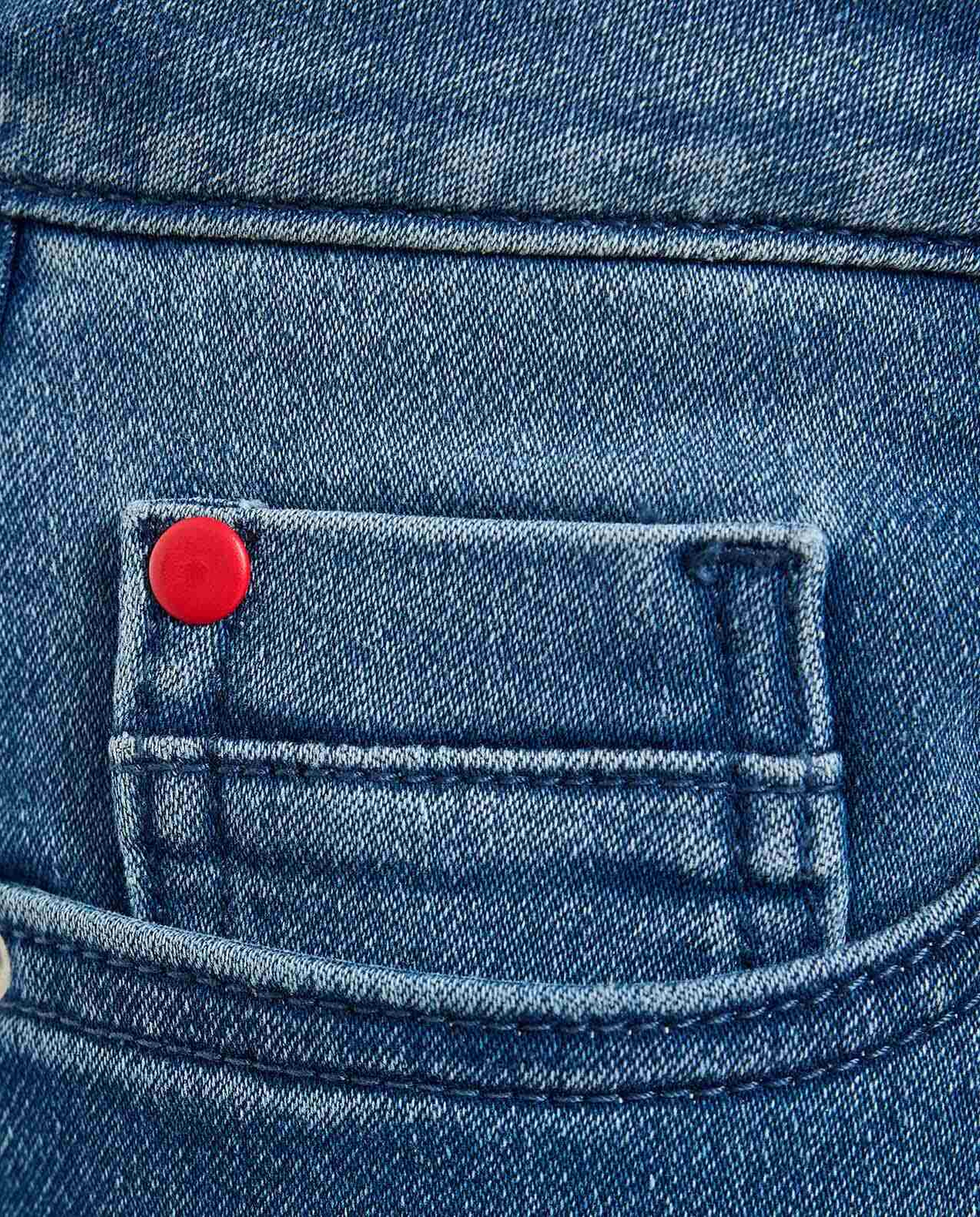 Faded Denim Shorts with Button Closure