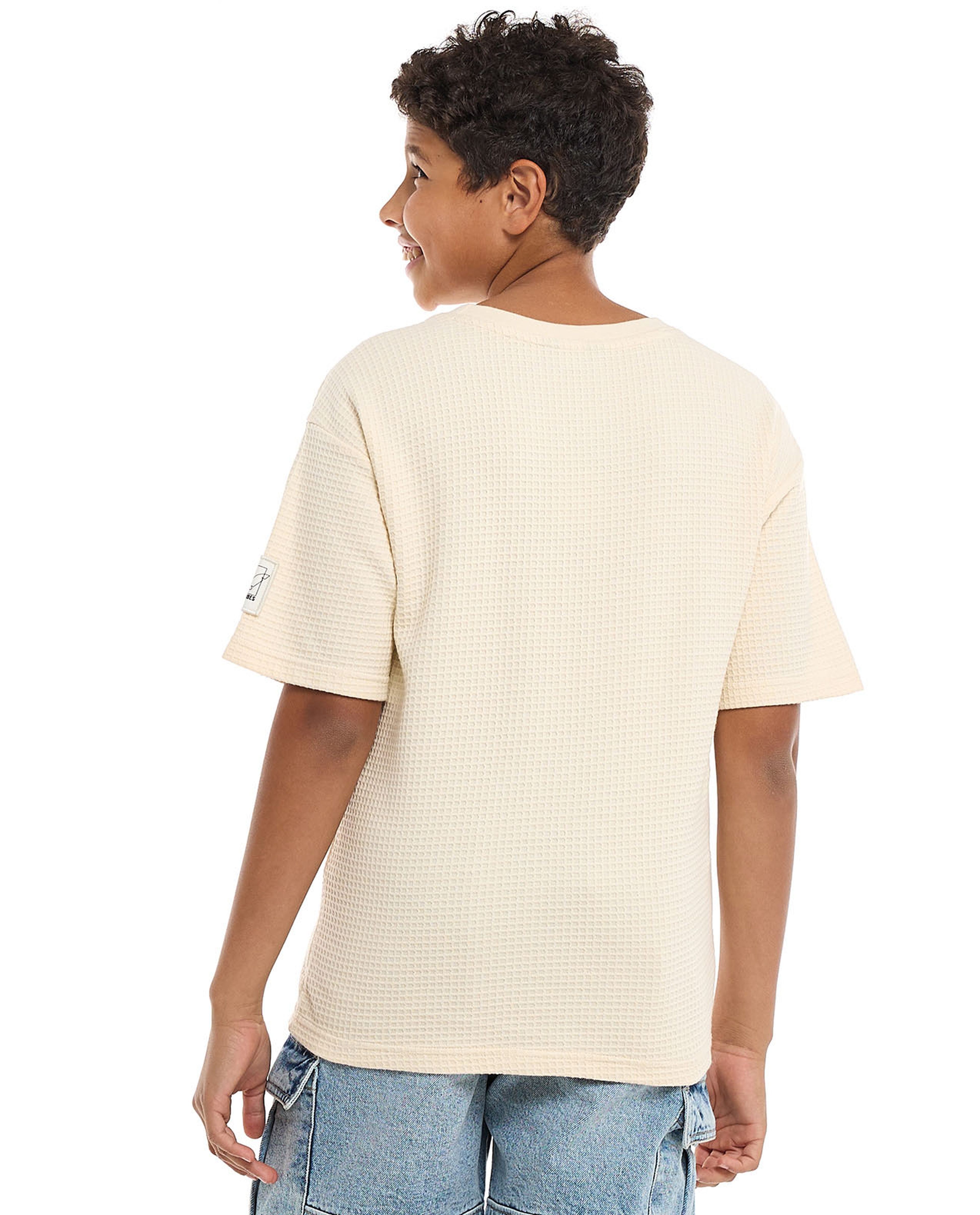 Embroidered T-Shirt with Crew Neck and Short Sleeves