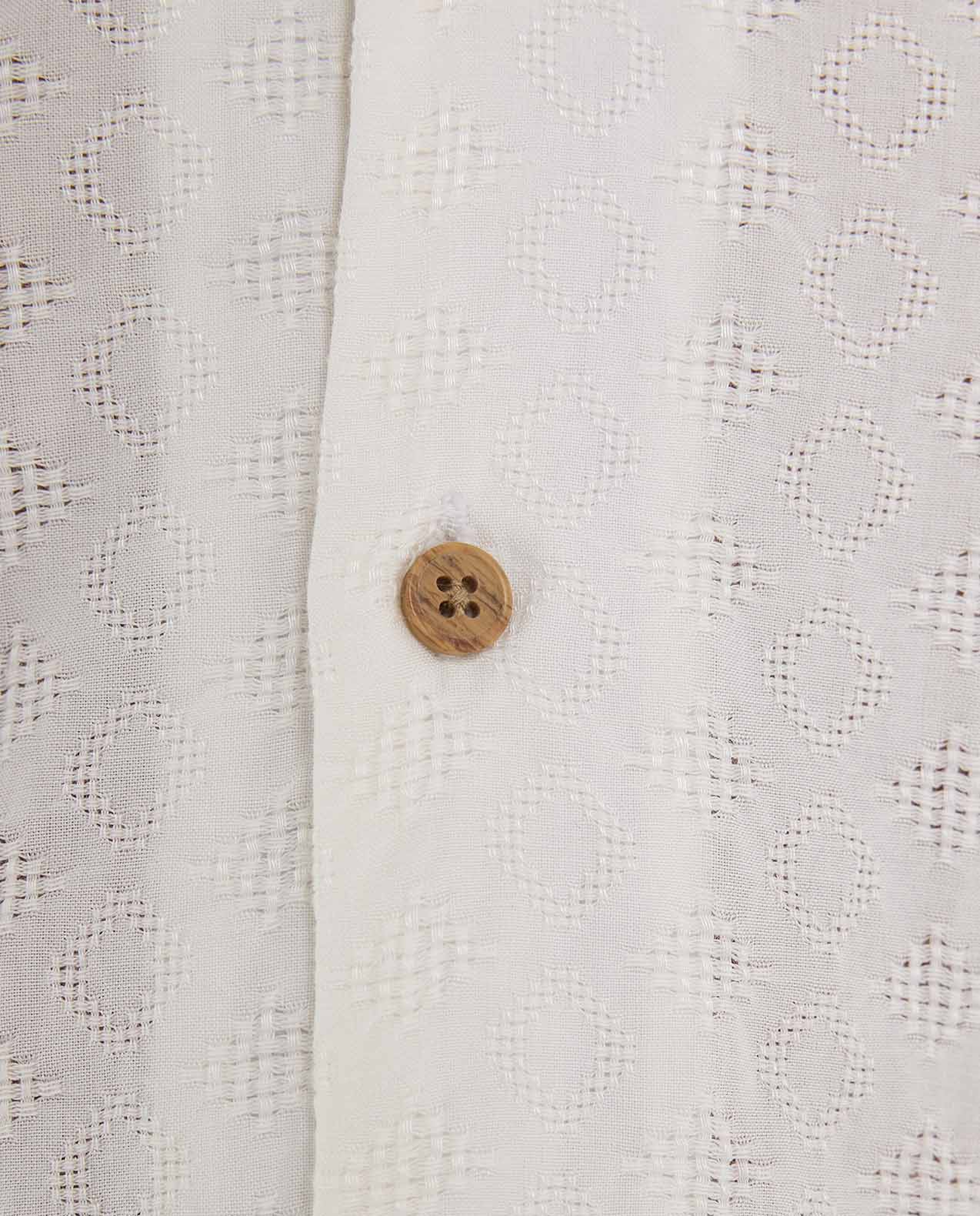 Textured Shirt with Revere Collar and Short Sleeves