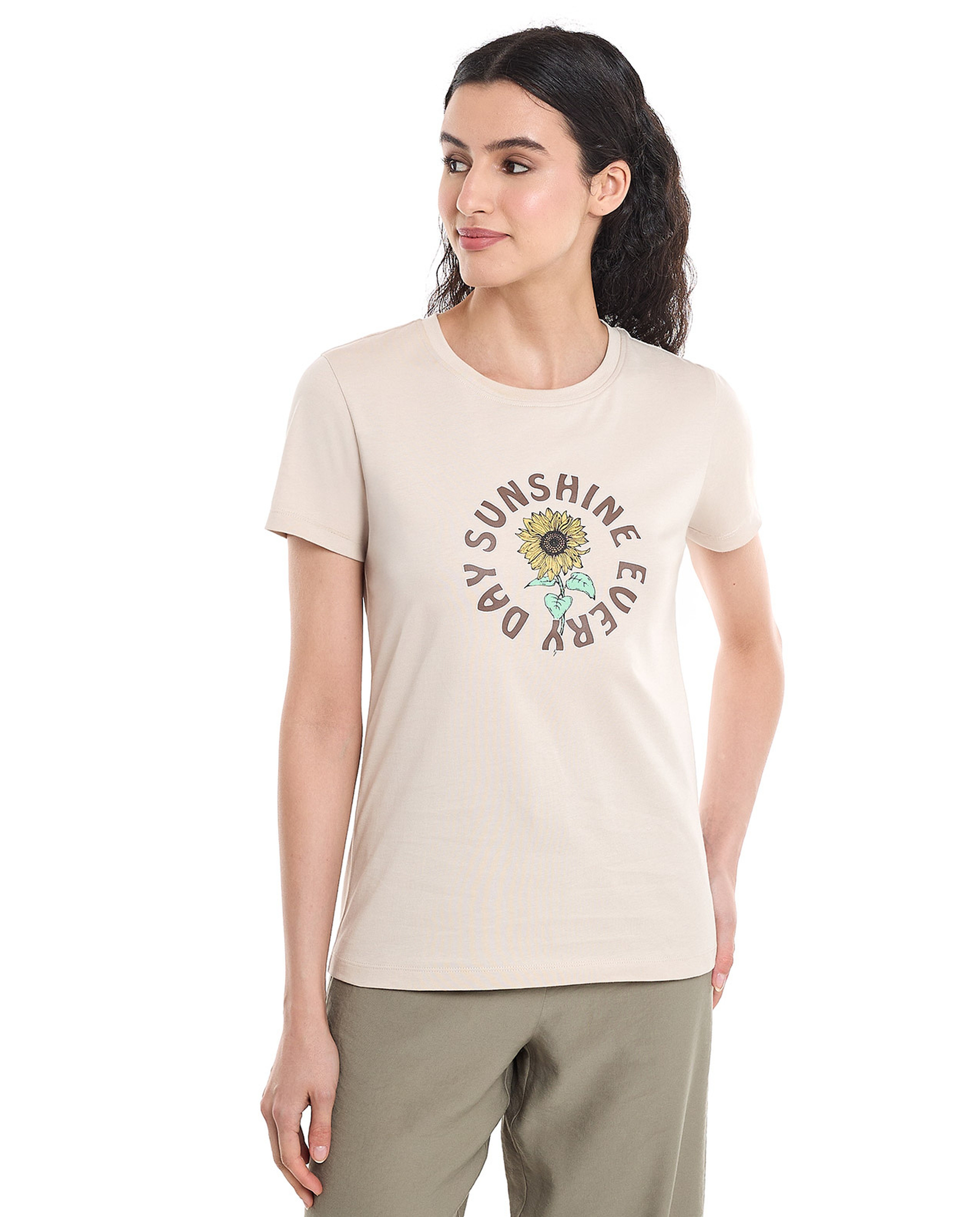 Printed T-Shirt with Crew Neck and Short Sleeves